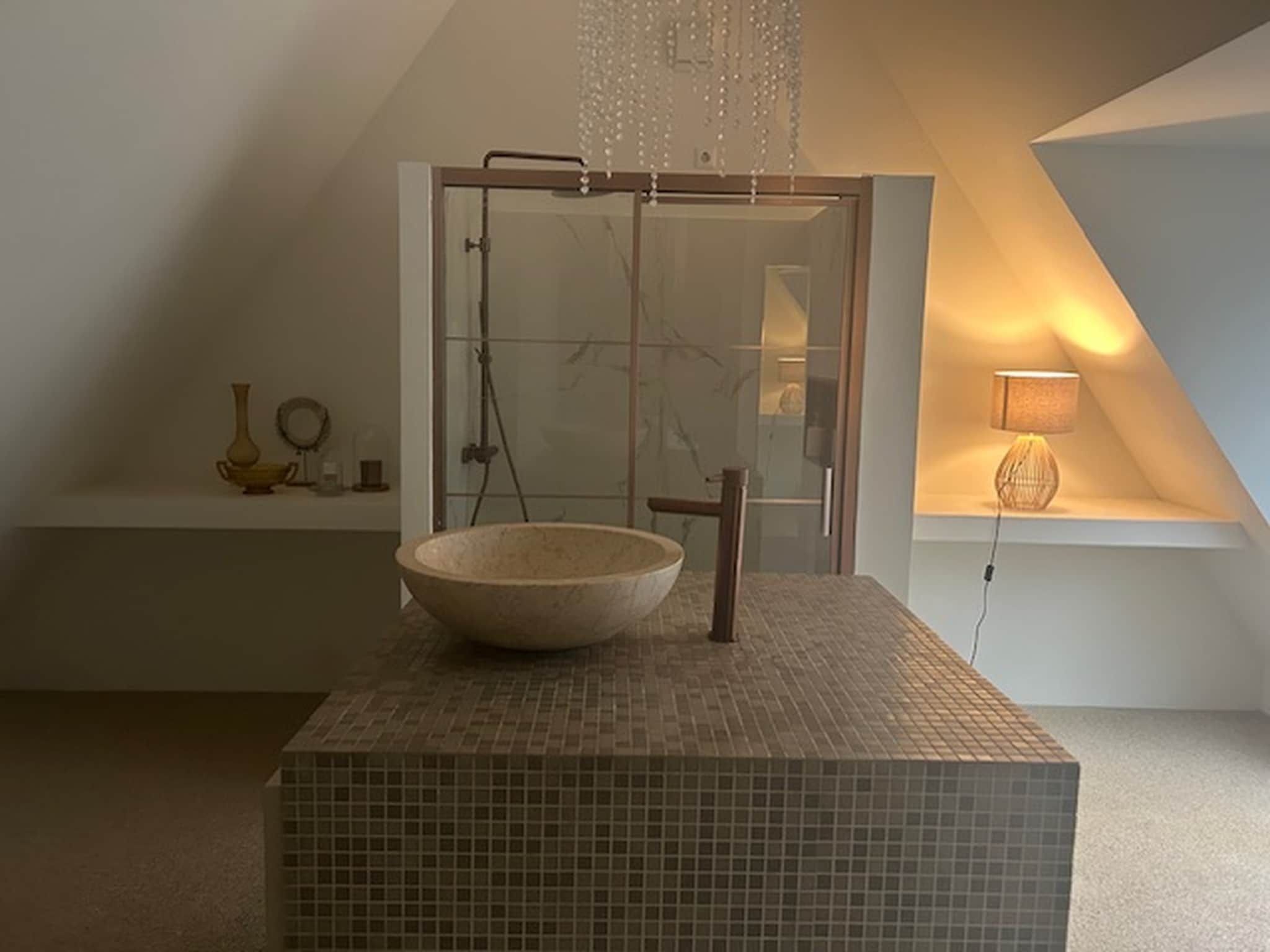 De badkamer van Villa Gabrielle in Bergen