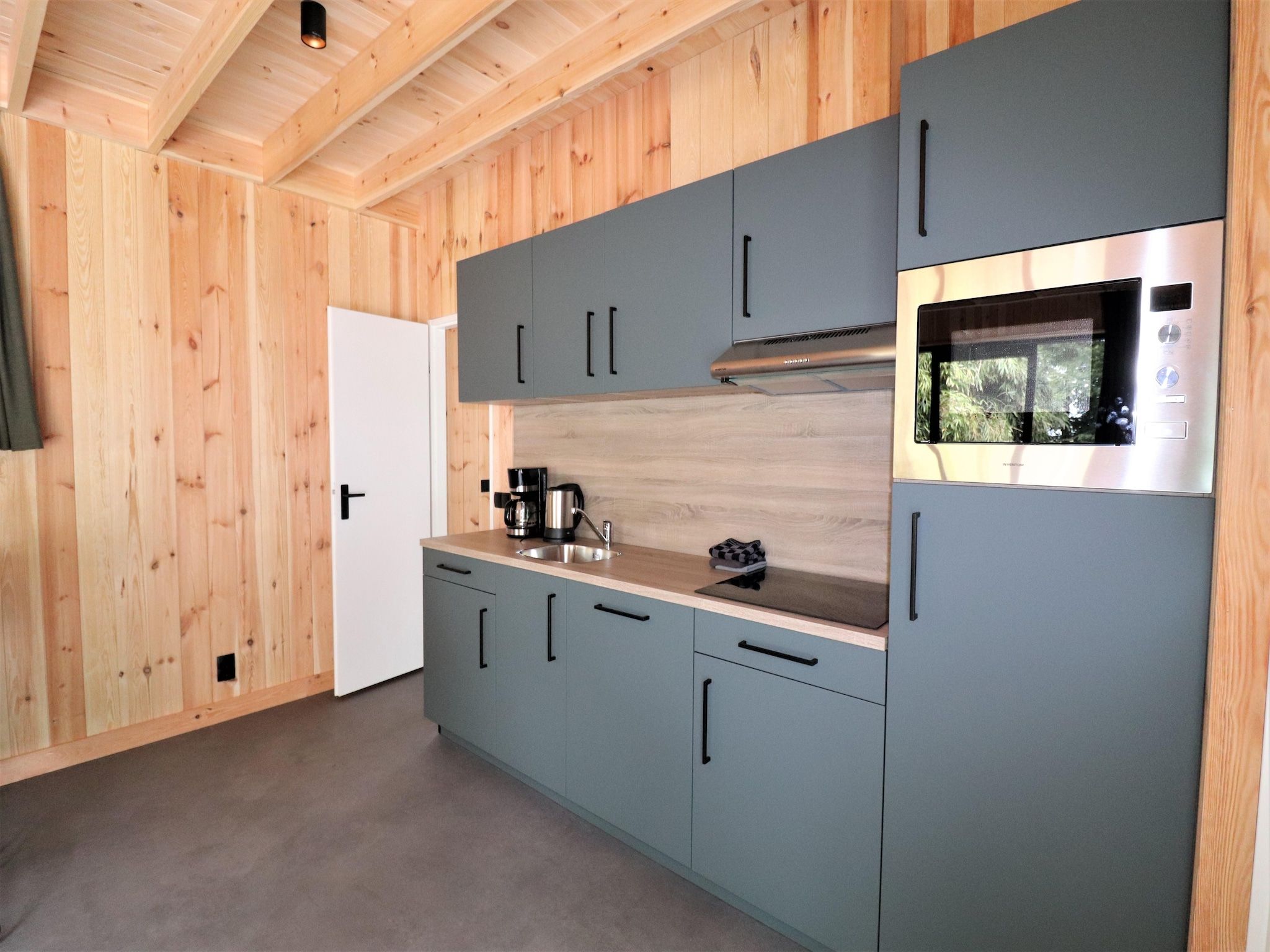De keuken van Wellness lodge Grutto 2p in Dalerveen