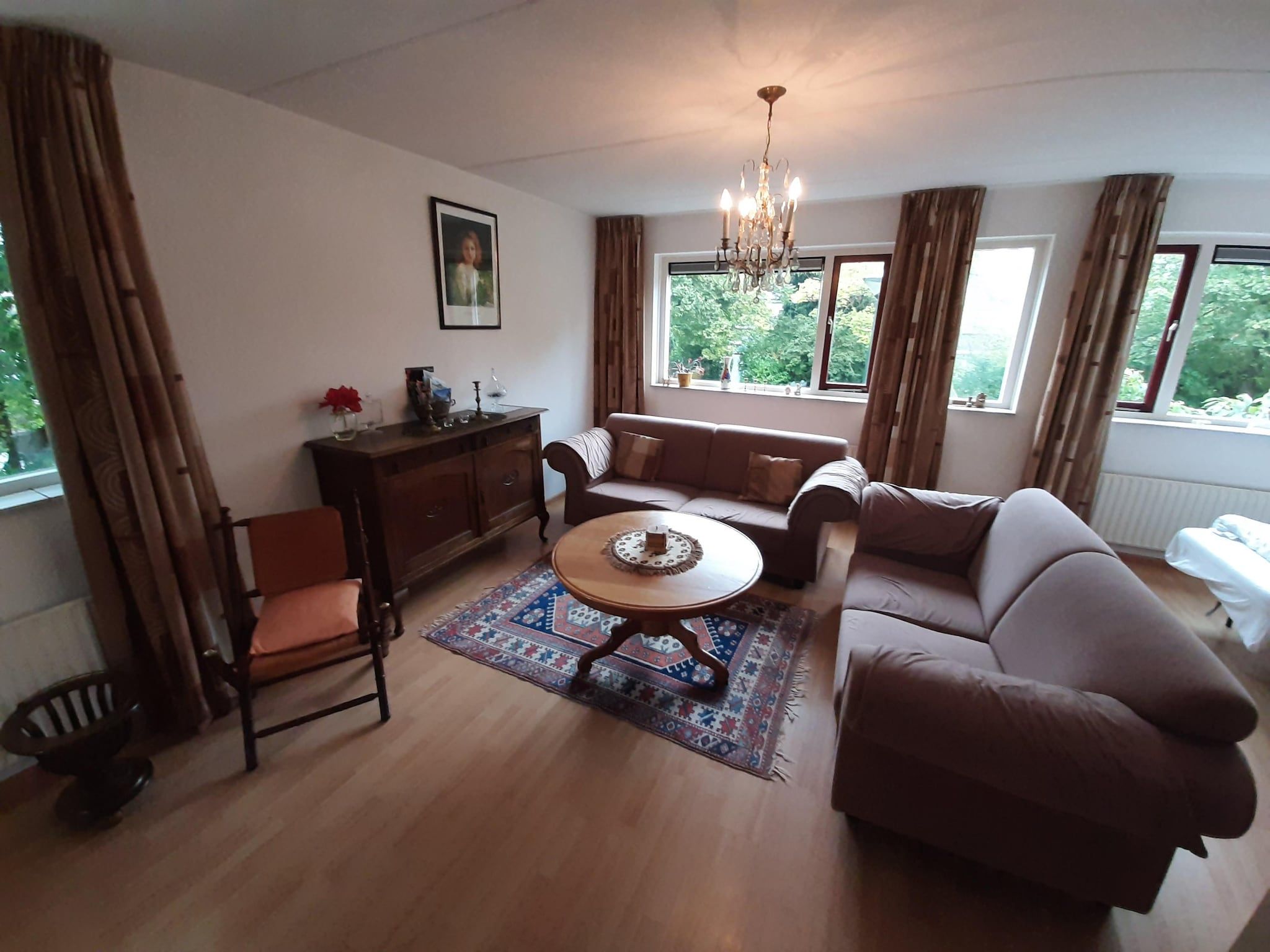 De woonkamer van Vakantiewoning Blauw in Hoorn