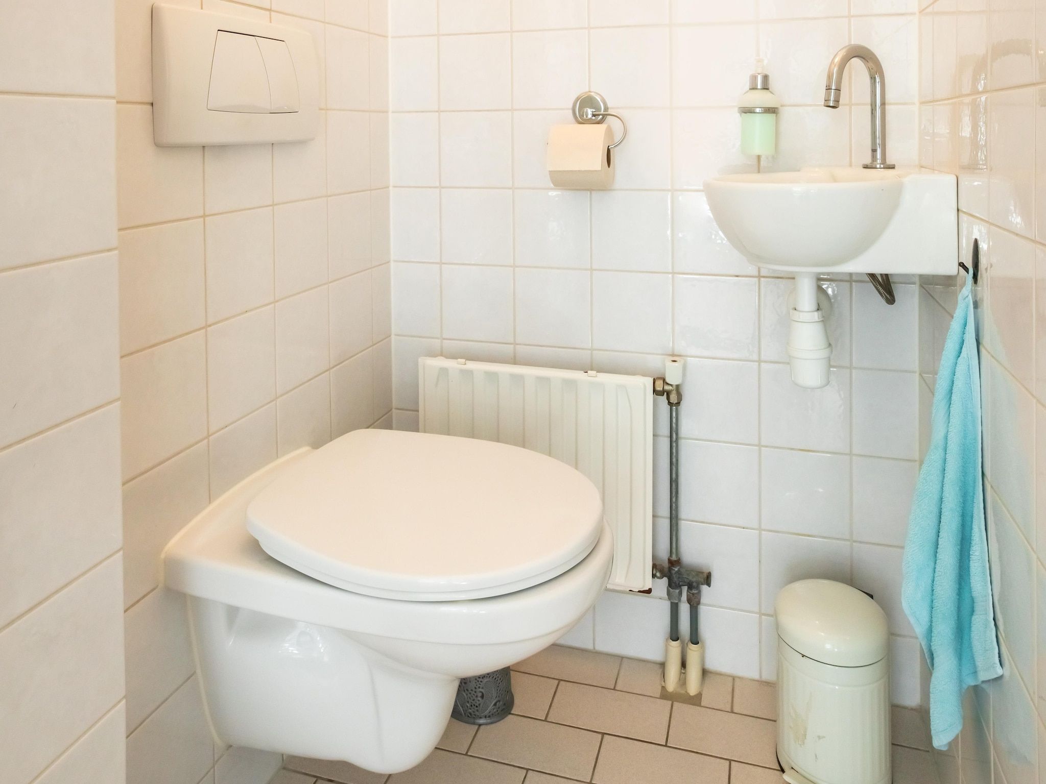 De badkamer van Vakantiewoning Blauw in Hoorn