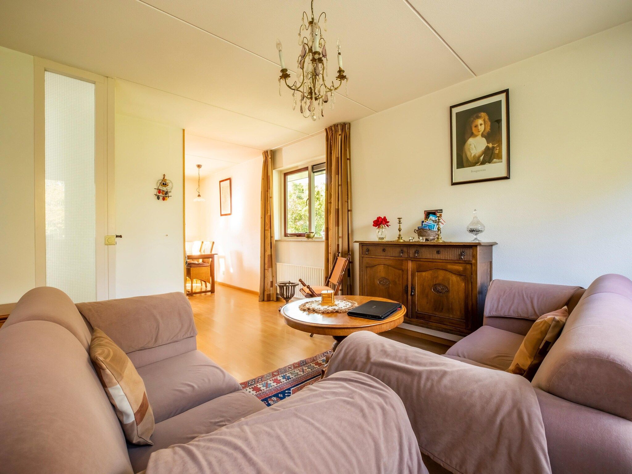 De woonkamer van Vakantiewoning Blauw in Hoorn