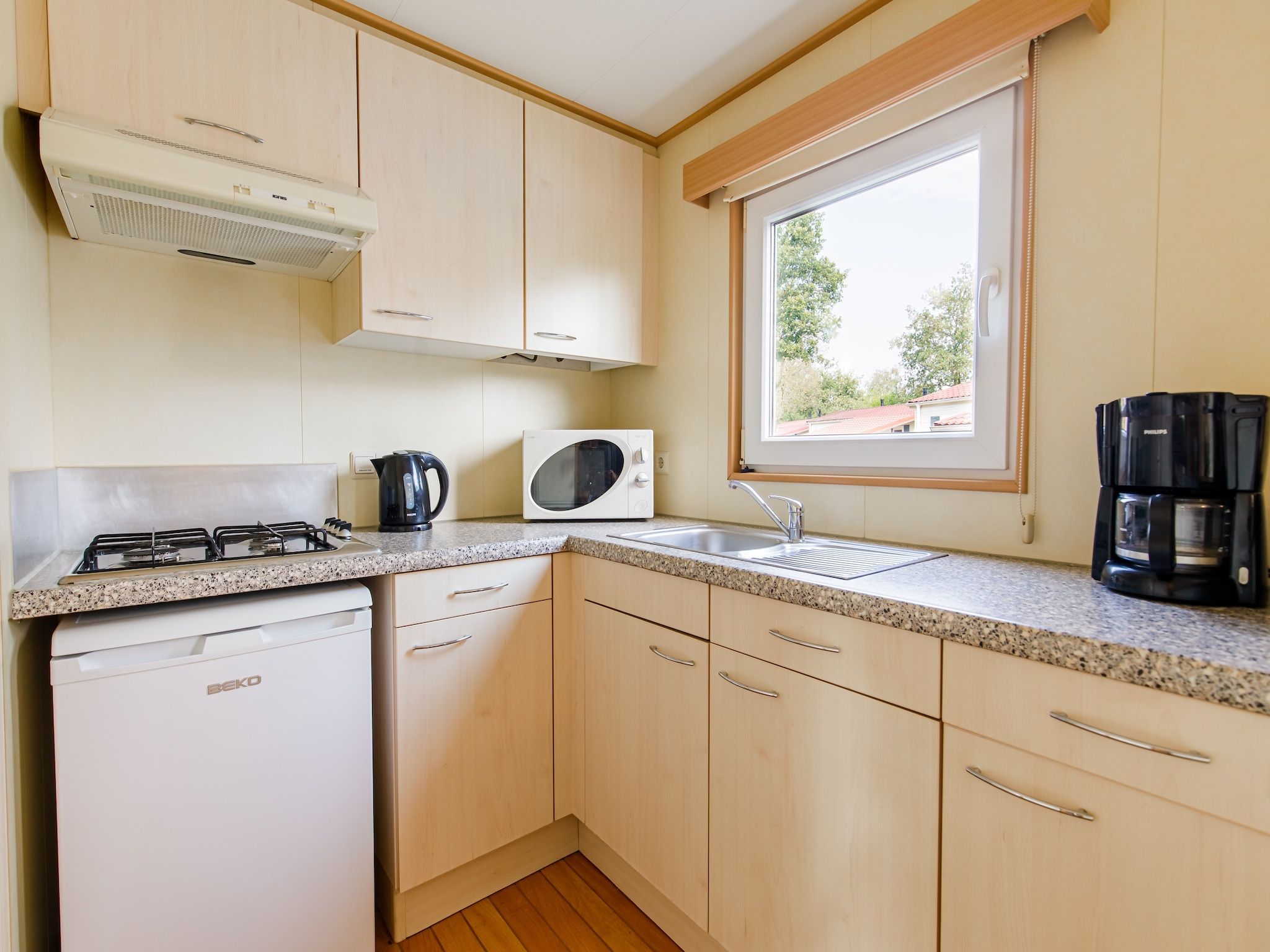 De keuken van Vakantiepark Leukermeer 2 in Well