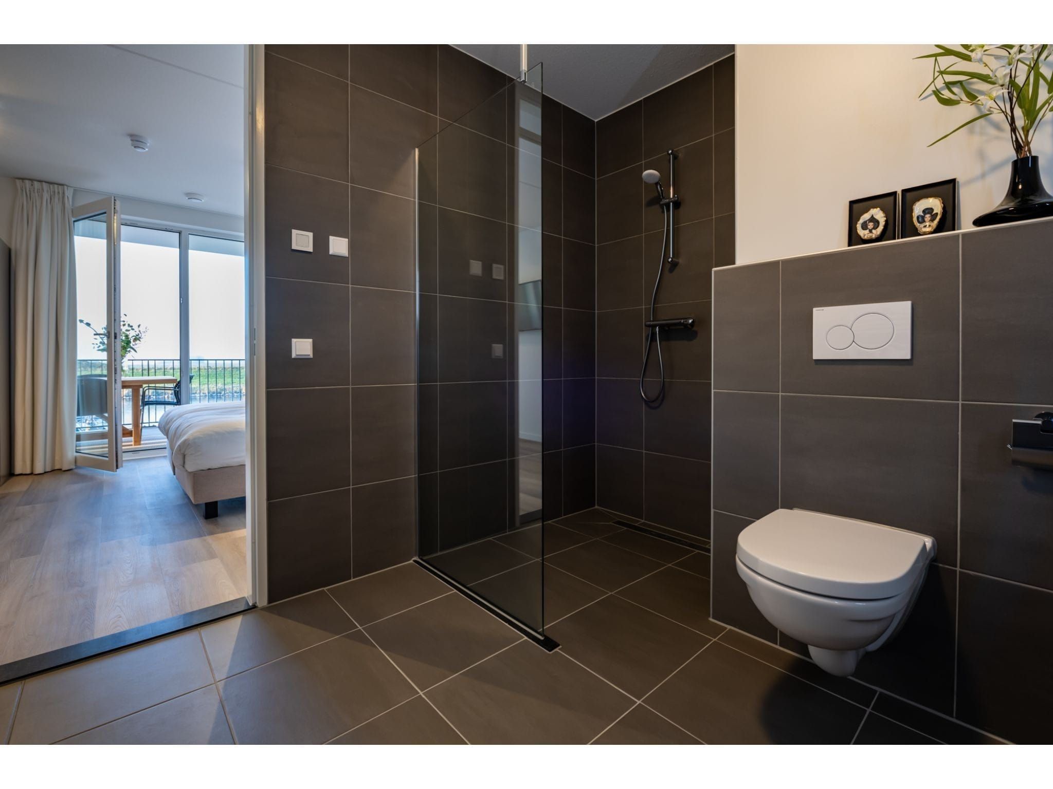 De badkamer van Harbour Loft 1K Residence Marina havenzicht in Kamperland