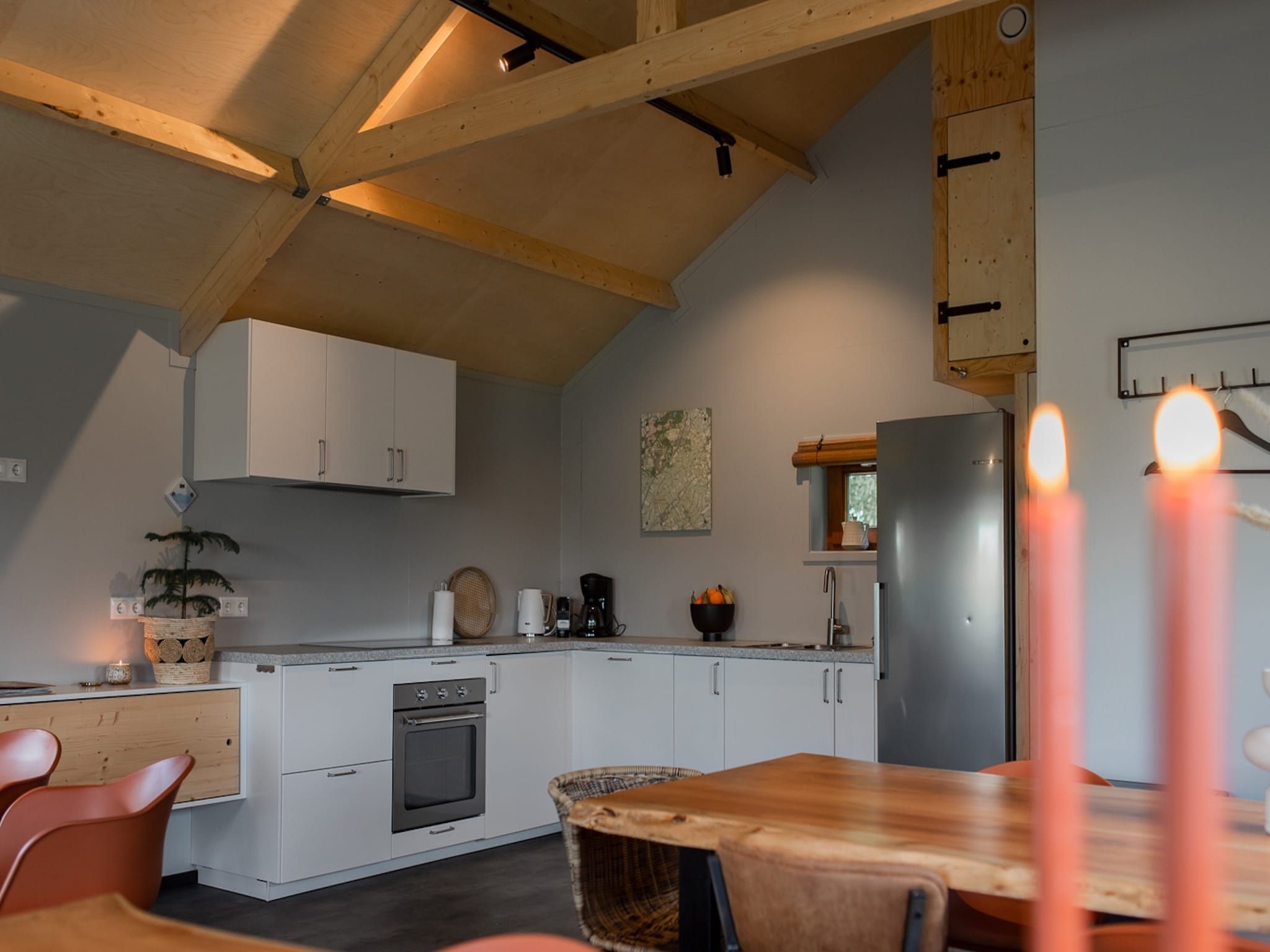 De keuken van Acker Lodges 2 in Ruinerwold