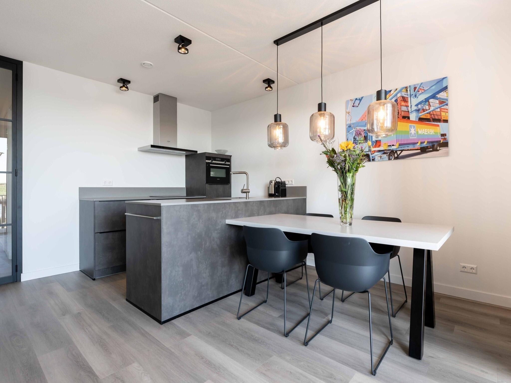 De keuken van Harbour Loft 1E Résidence Marina havenzicht in Kamperland