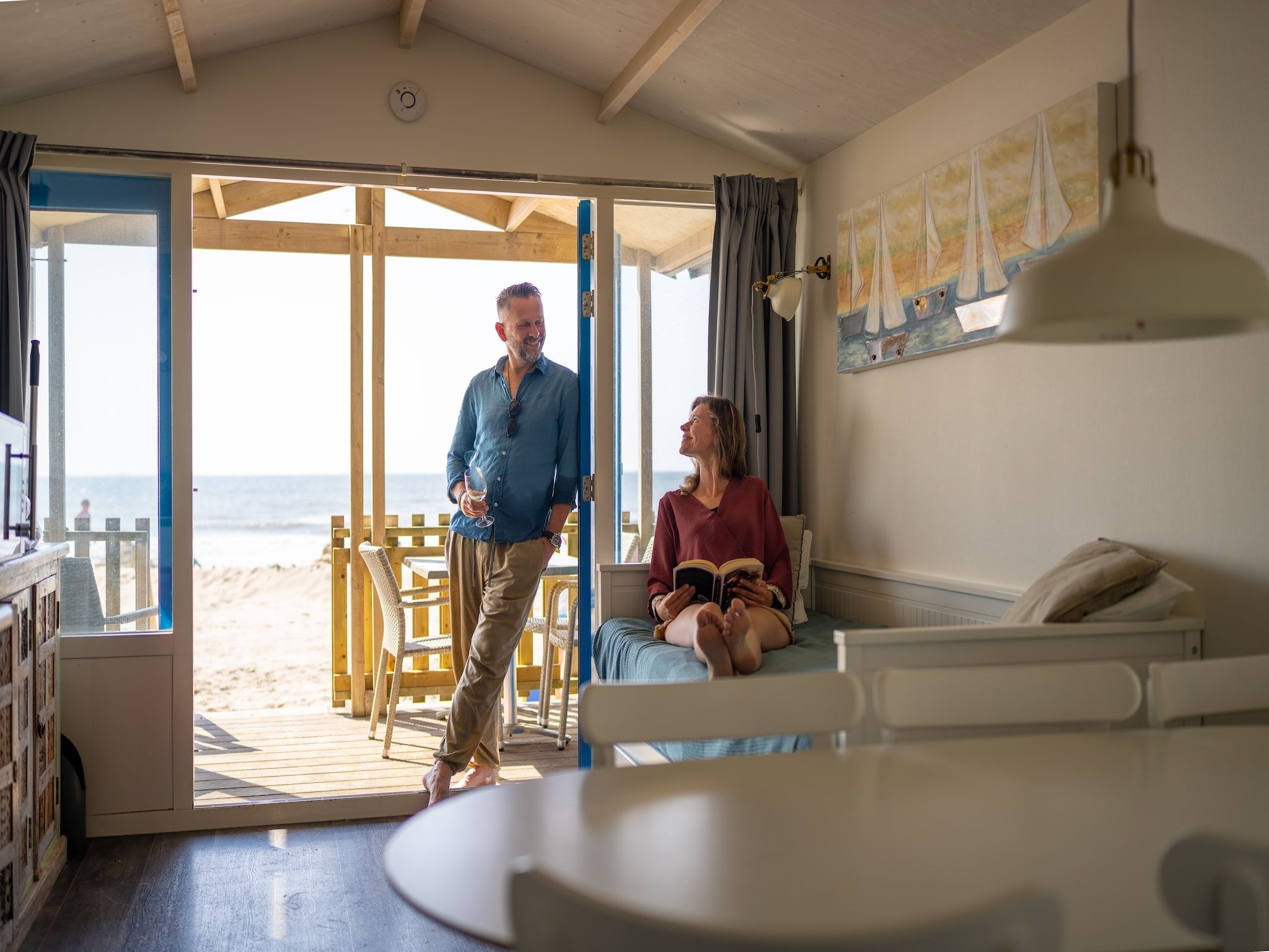 De woonkamer van Resort Beach Houses Wijk aan Zee 3 in Wijk aan Zee