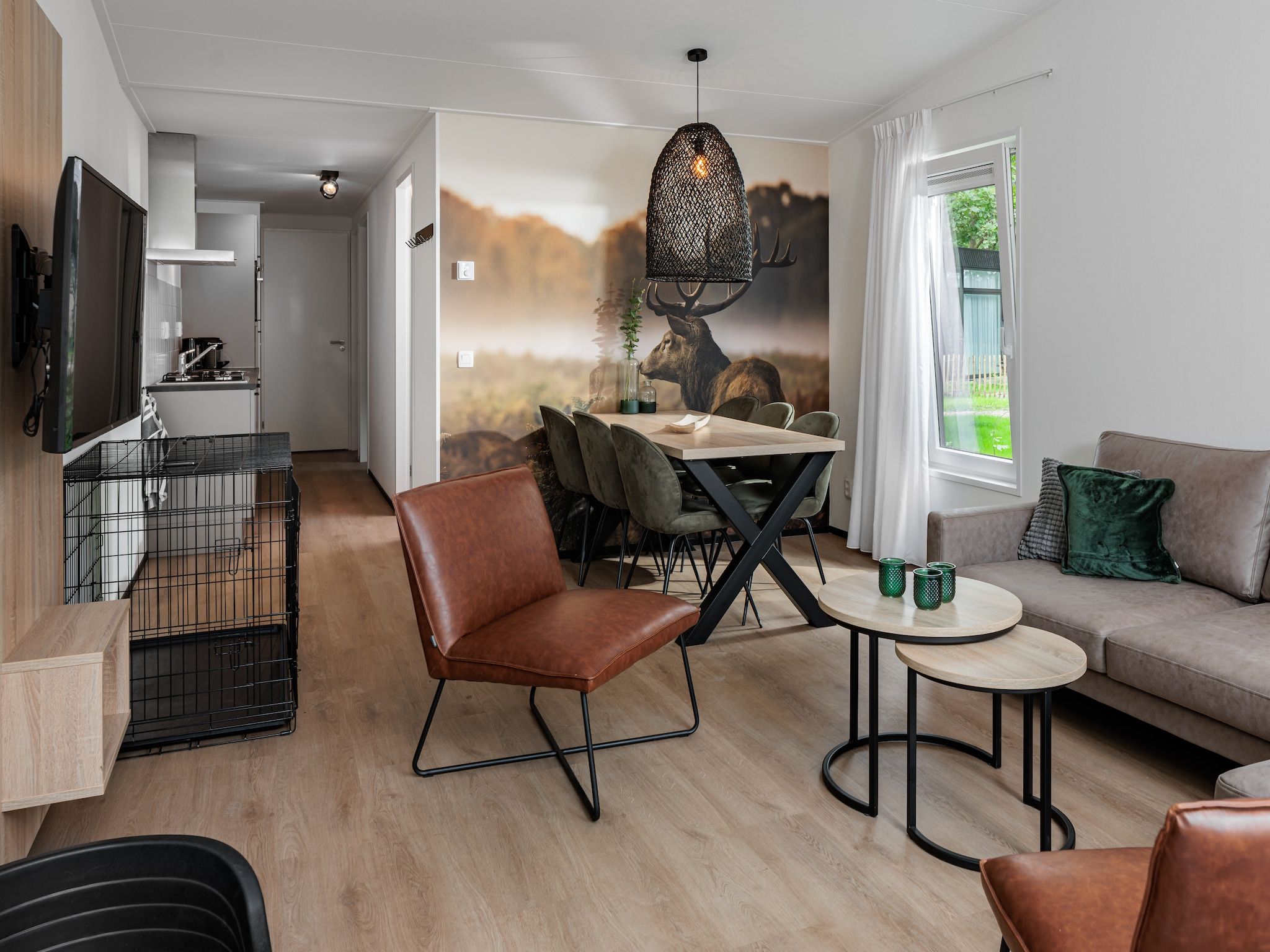 De woonkamer van Vakantiepark Schaijk 12 in Schaijk