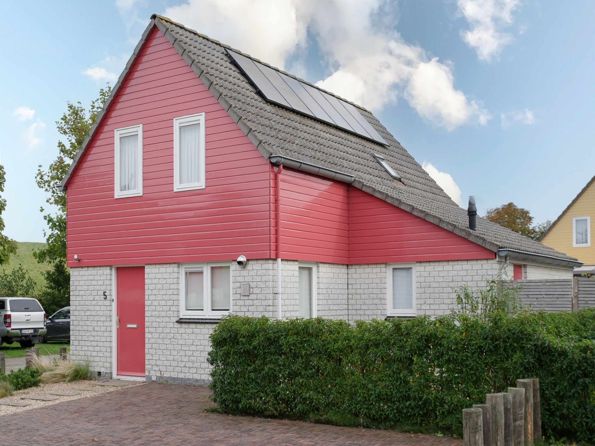 De buitenkant van Villapark De Oesterbaai 5 in Wemeldinge