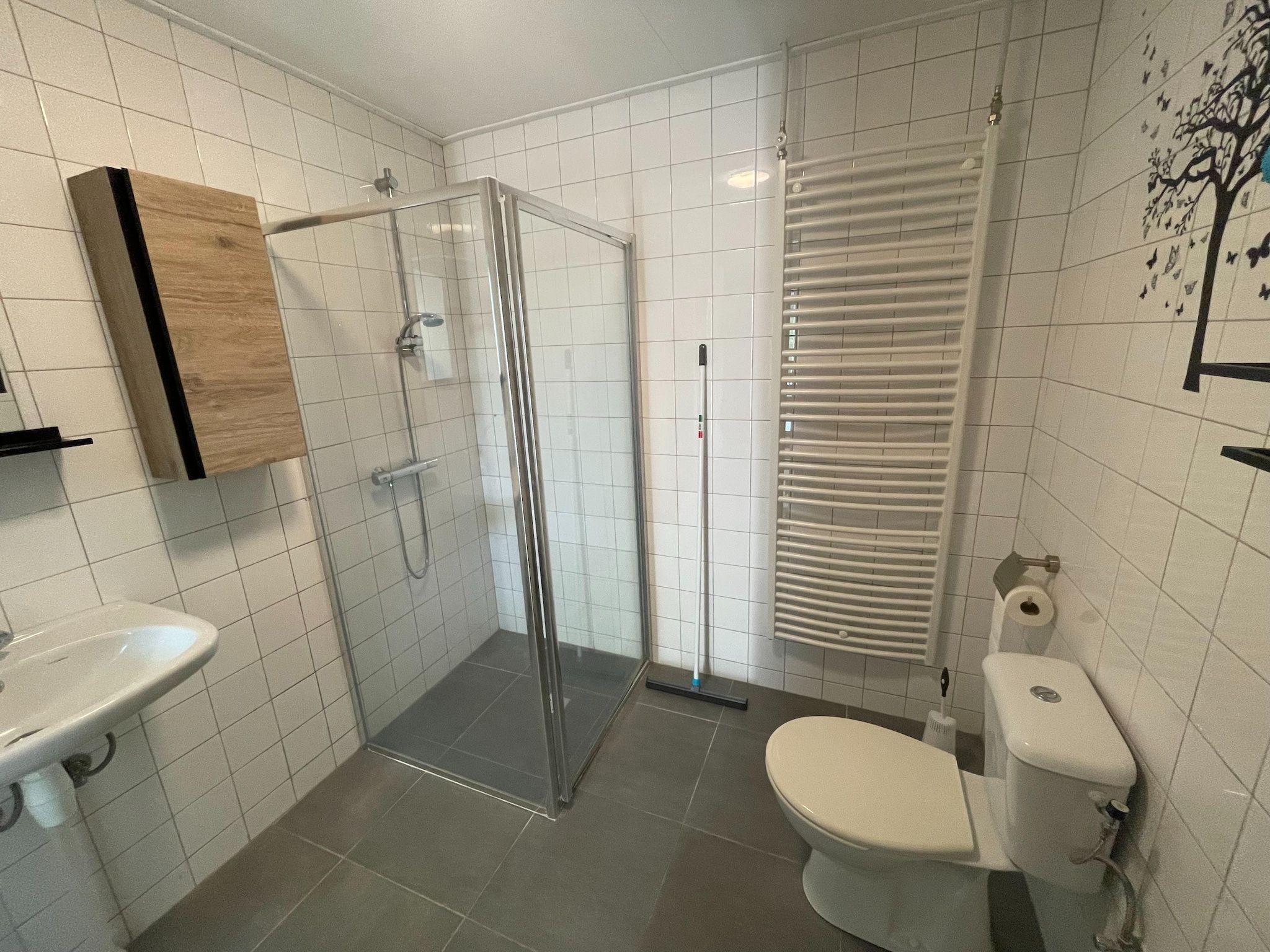 De badkamer van Elperhof Schoonloo 16B in Schoonloo