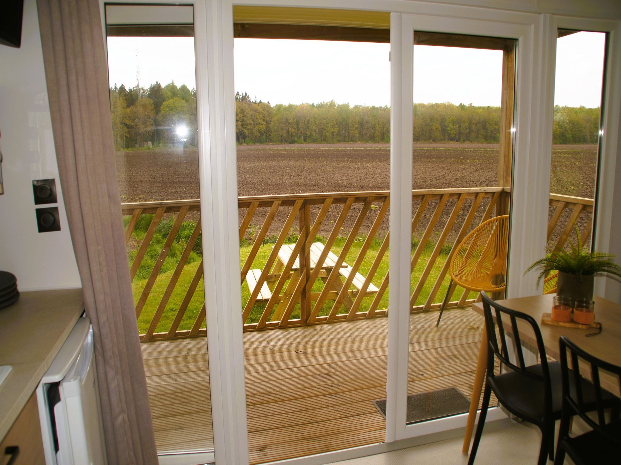 Het uitzicht vanaf Elperhof Leberenlodge in Schoonloo