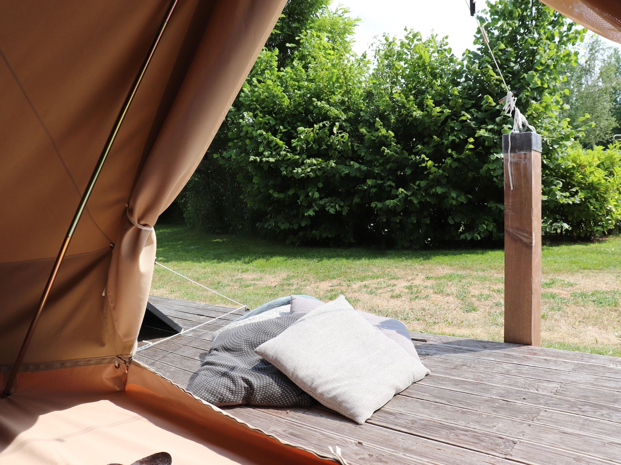 Het uitzicht vanaf Glamour tent 'Smuk' in Twijzel
