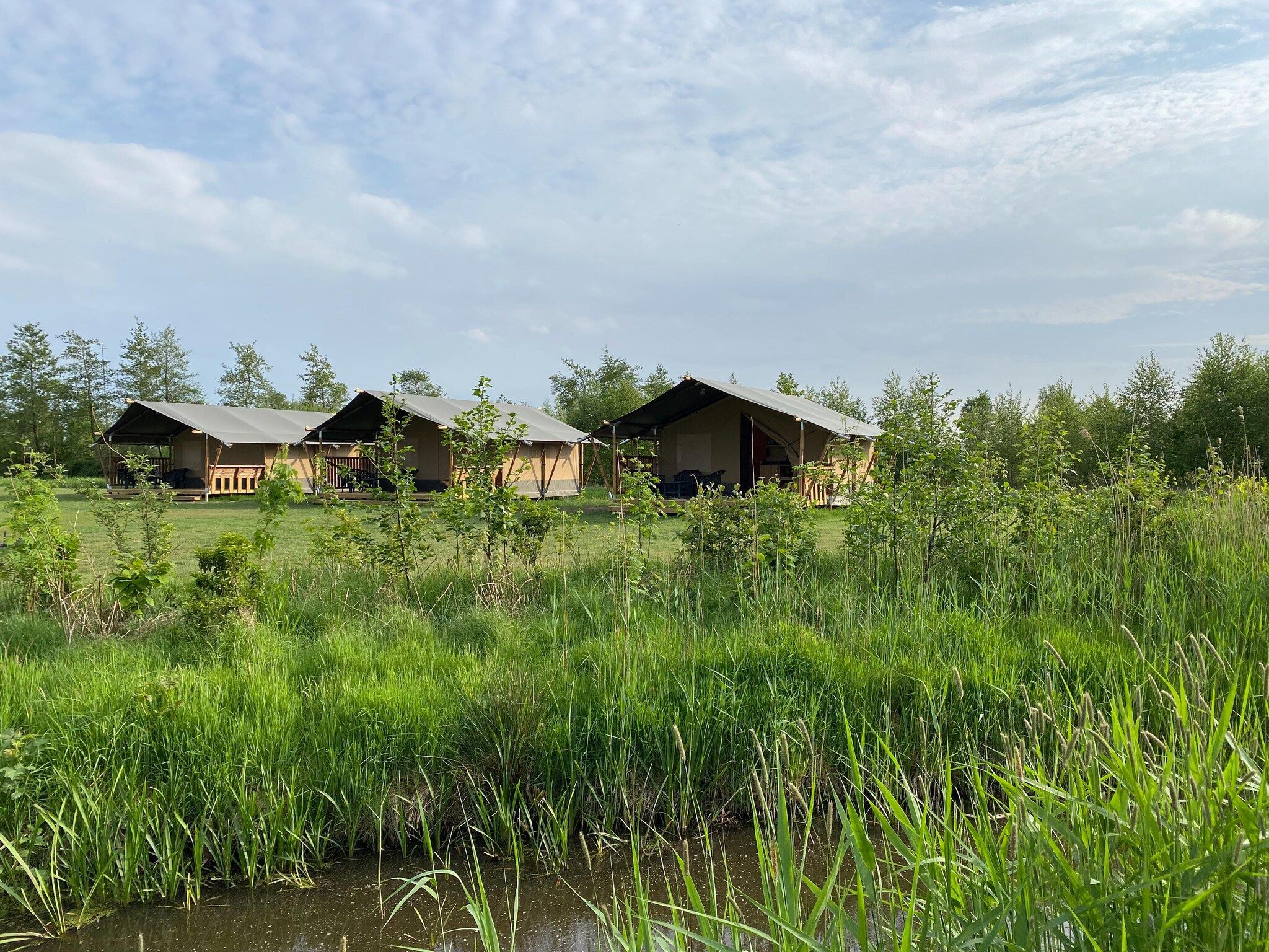 De buitenkant van Luxe glamping met badkamer 3 in De Veenhoop