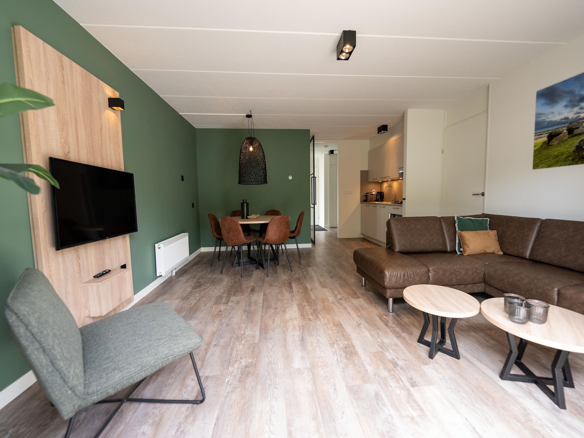 De woonkamer van Vakantiepark Hunzedal 19 in Borger