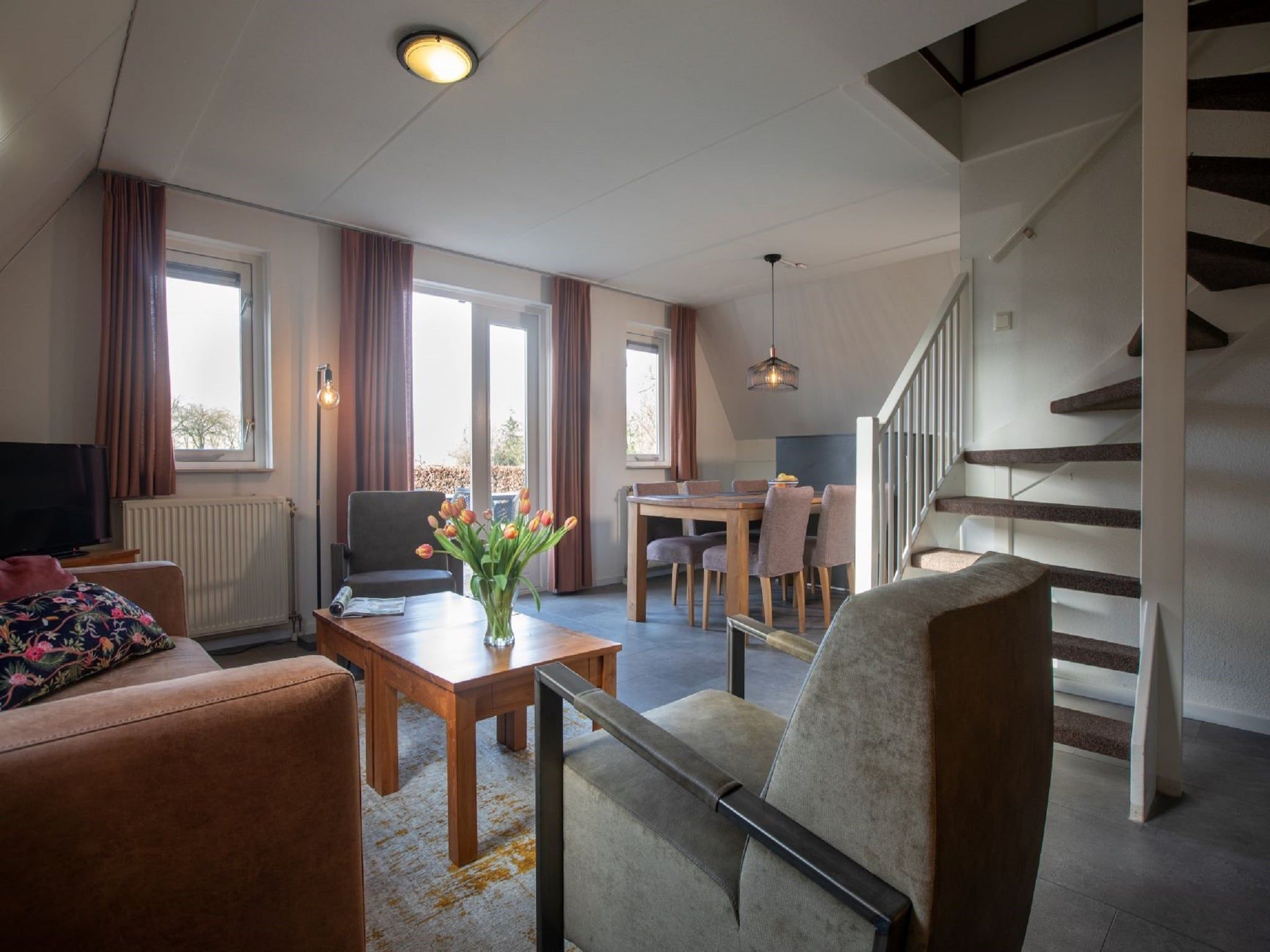 De woonkamer van Vakantie bij Meeussen - Molendal 3 in Plasmolen