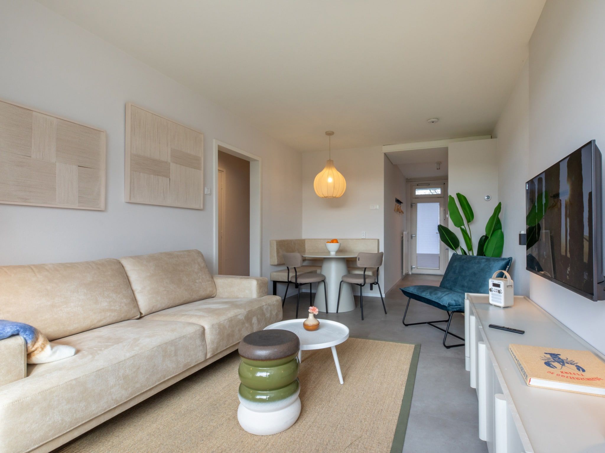 De woonkamer van Zoutelande 'Kurhaus appartement nr 1 in Zoutelande