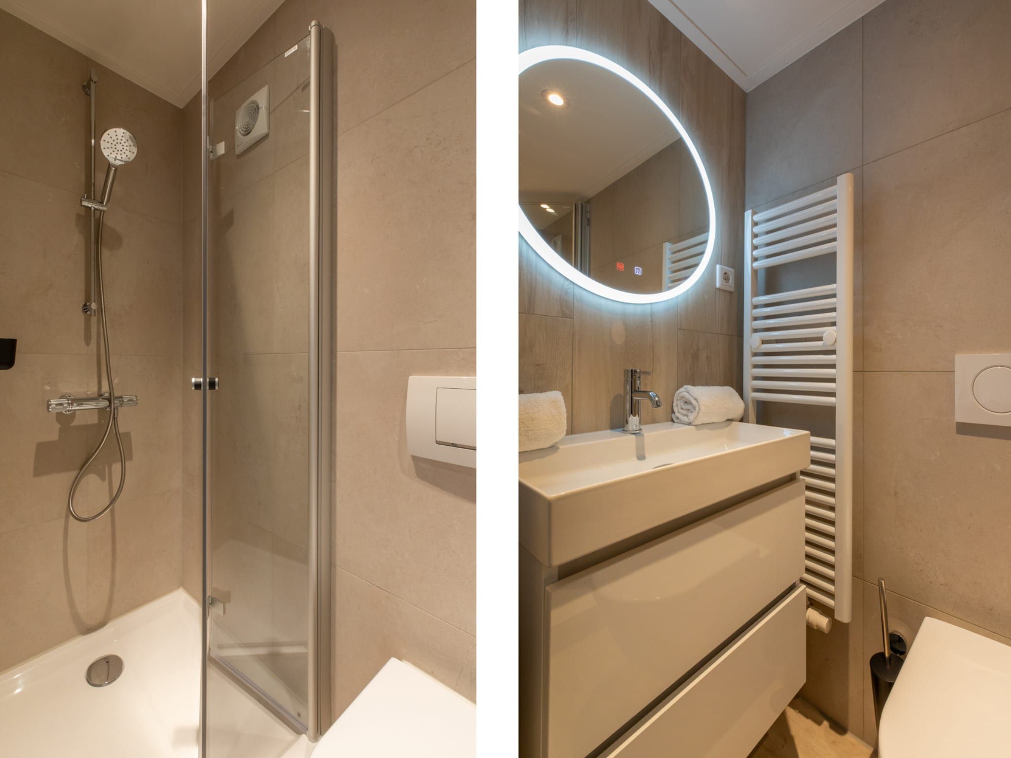 De badkamer van Nieuwstraat 1  Zoutelande 'Kurhaus - 14 met sauna in Zoutelande