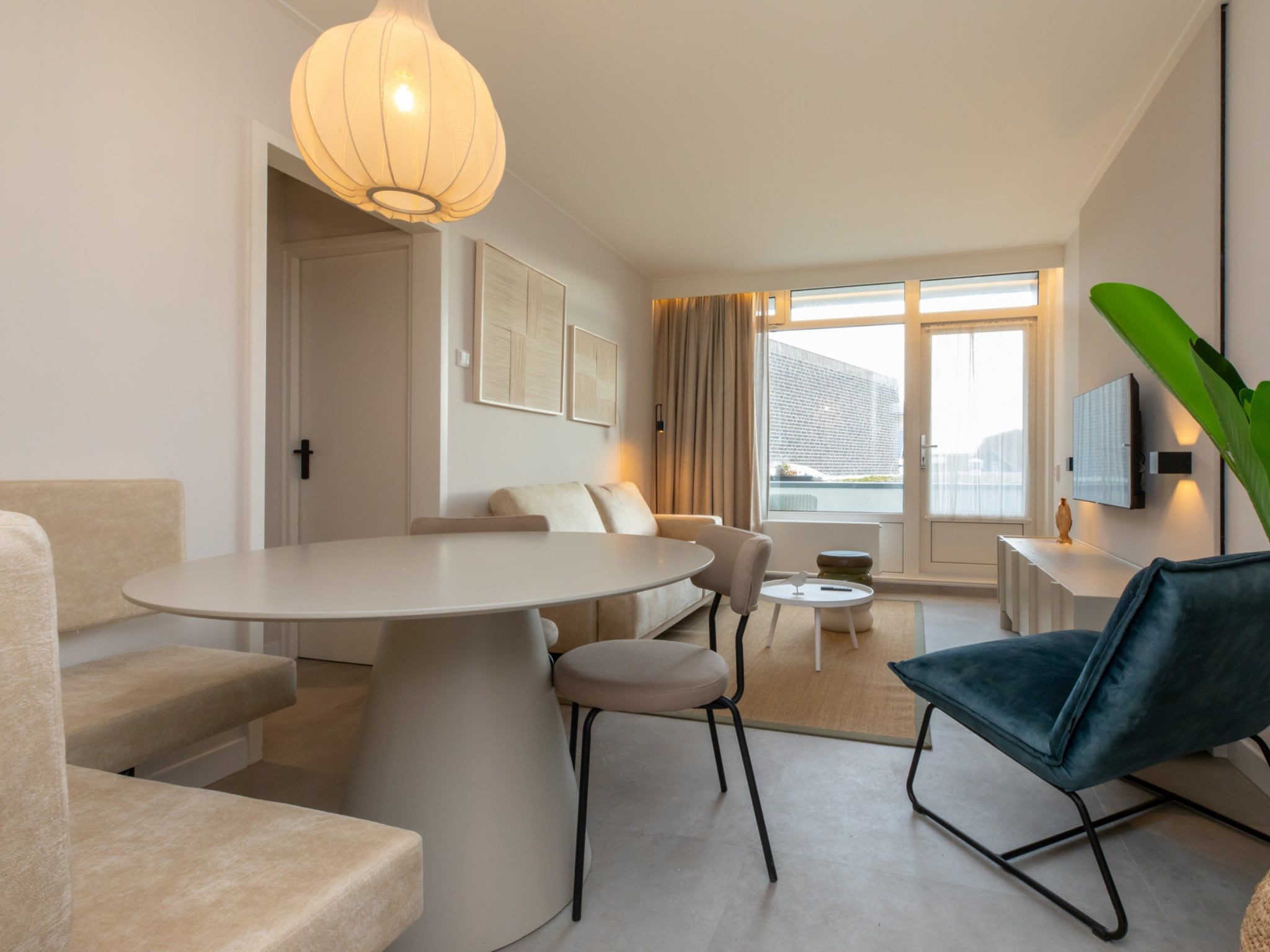 De woonkamer van Nieuwstraat 1  Zoutelande 'Kurhaus - 14 met sauna in Zoutelande