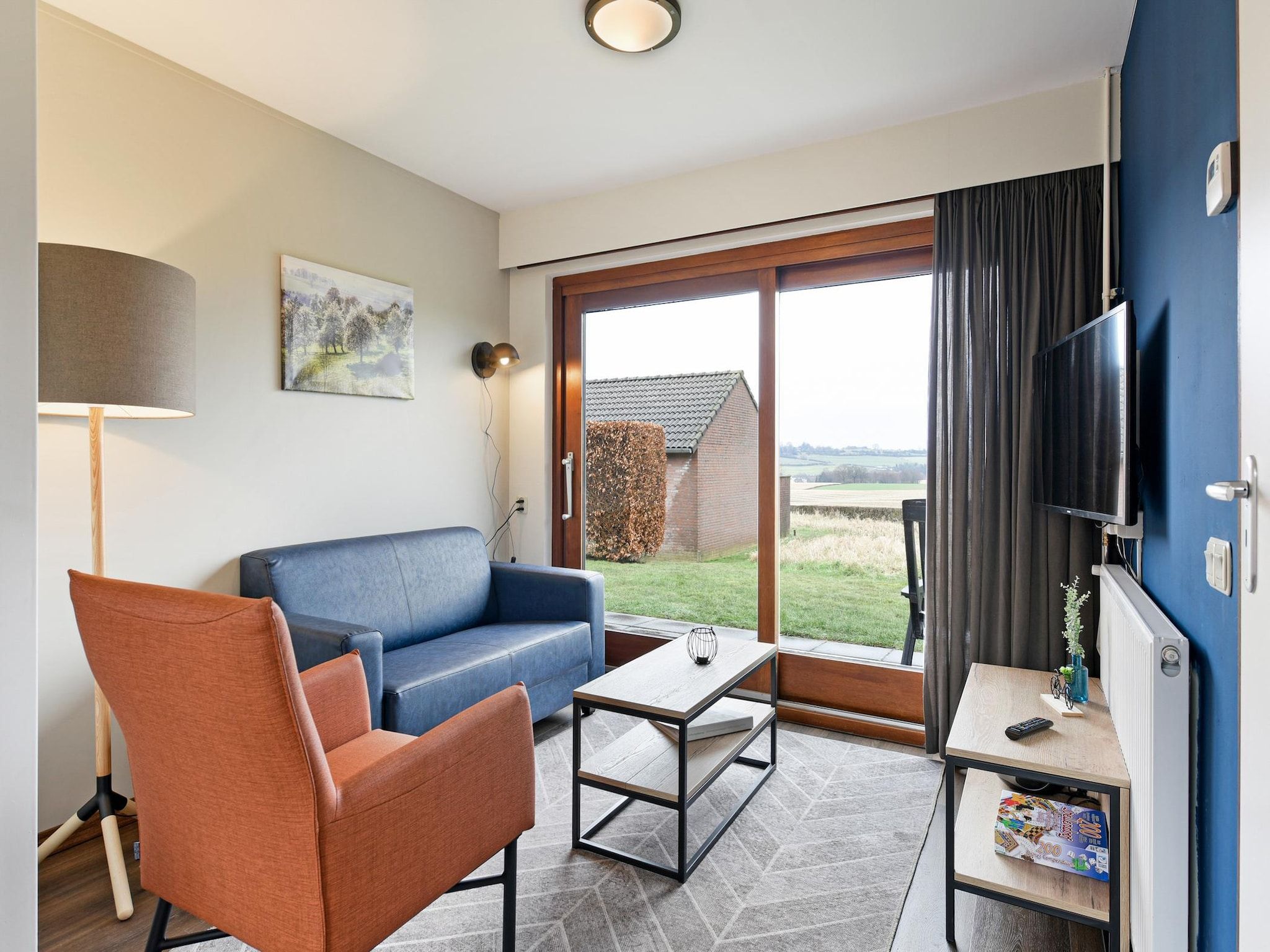 De woonkamer van Bungalow 2B in Vijlen