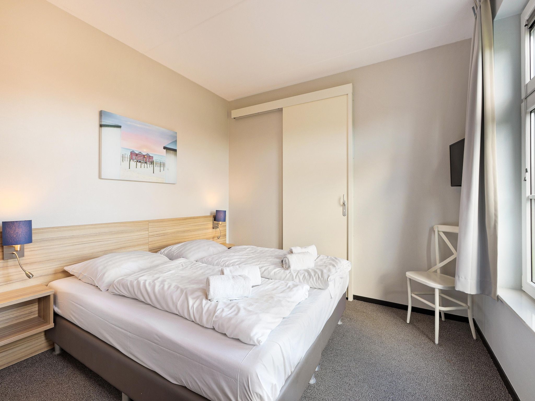 Een slaapkamer van Strand Resort Nieuwvliet-Bad 1 in Nieuwvliet