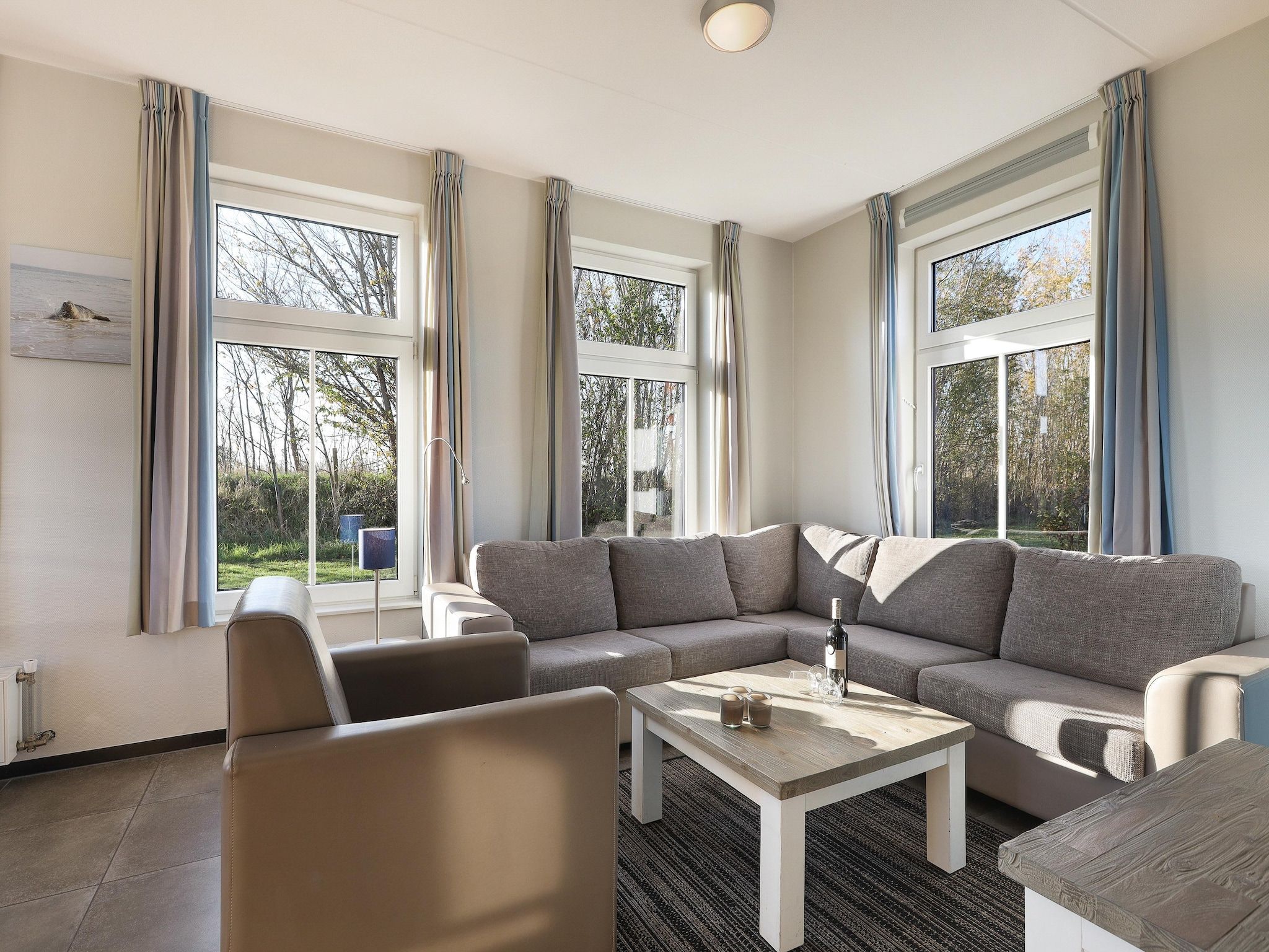 De woonkamer van Strand Resort Nieuwvliet-Bad 7 in Nieuwvliet