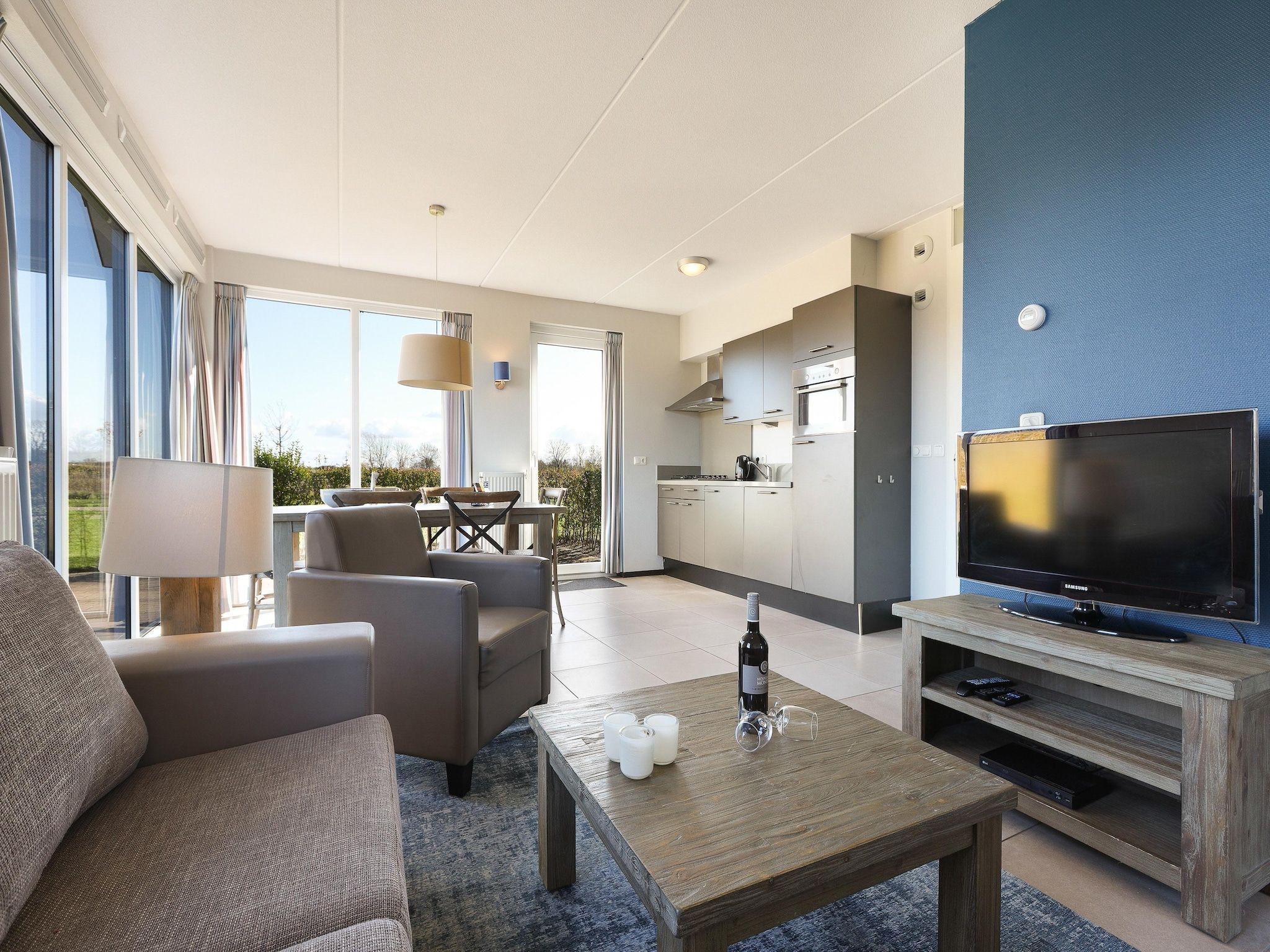 De woonkamer van Strand Resort Nieuwvliet-Bad 8 in Nieuwvliet