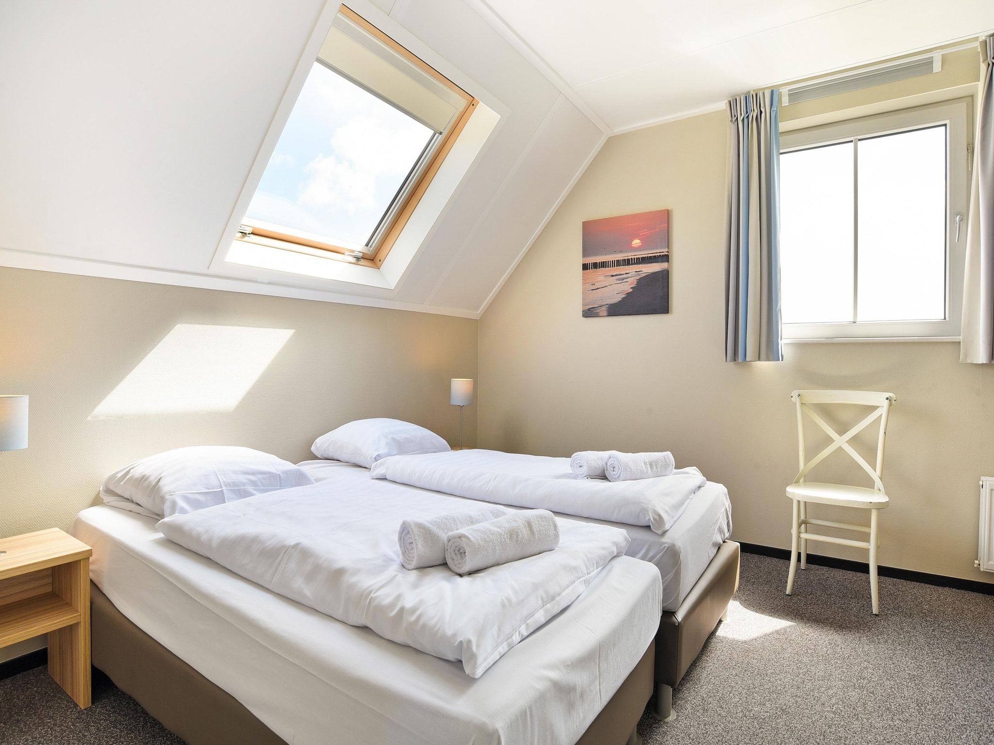 Een slaapkamer van Strand Resort Nieuwvliet-Bad 10 in Nieuwvliet