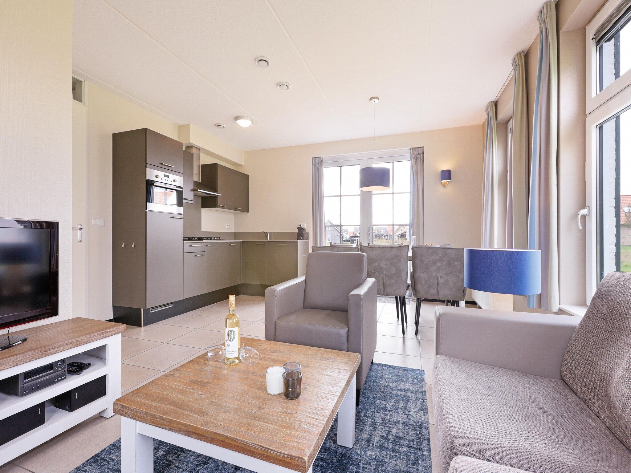 De woonkamer van Strand Resort Nieuwvliet-Bad 11 in Nieuwvliet