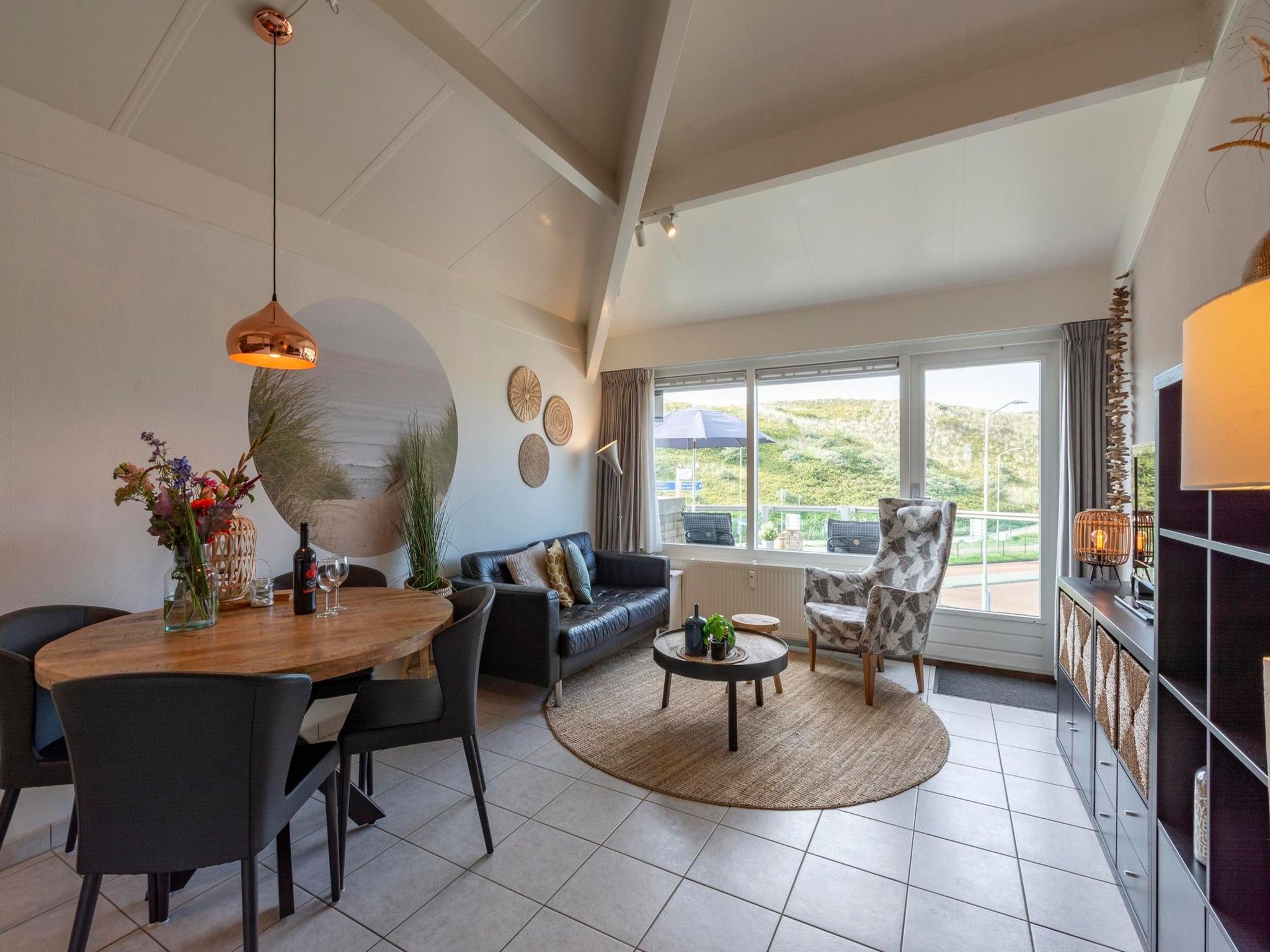 De woonkamer van Beach Appartement 36 in Callantsoog