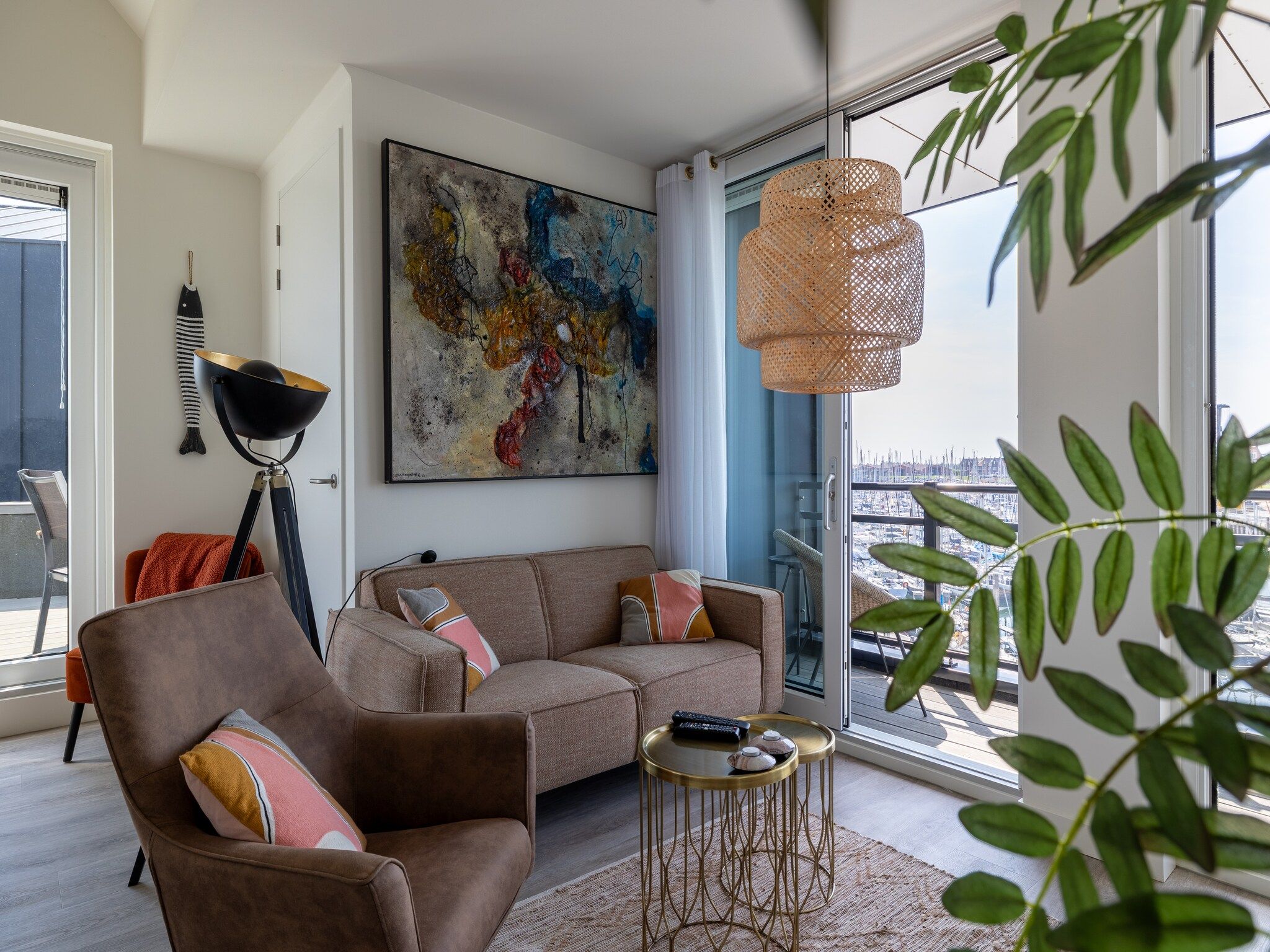 De woonkamer van Luxe appartement Vista Maris - Havenweg 8-40  Sint-Annaland Oosterschelde in Sint-Annaland