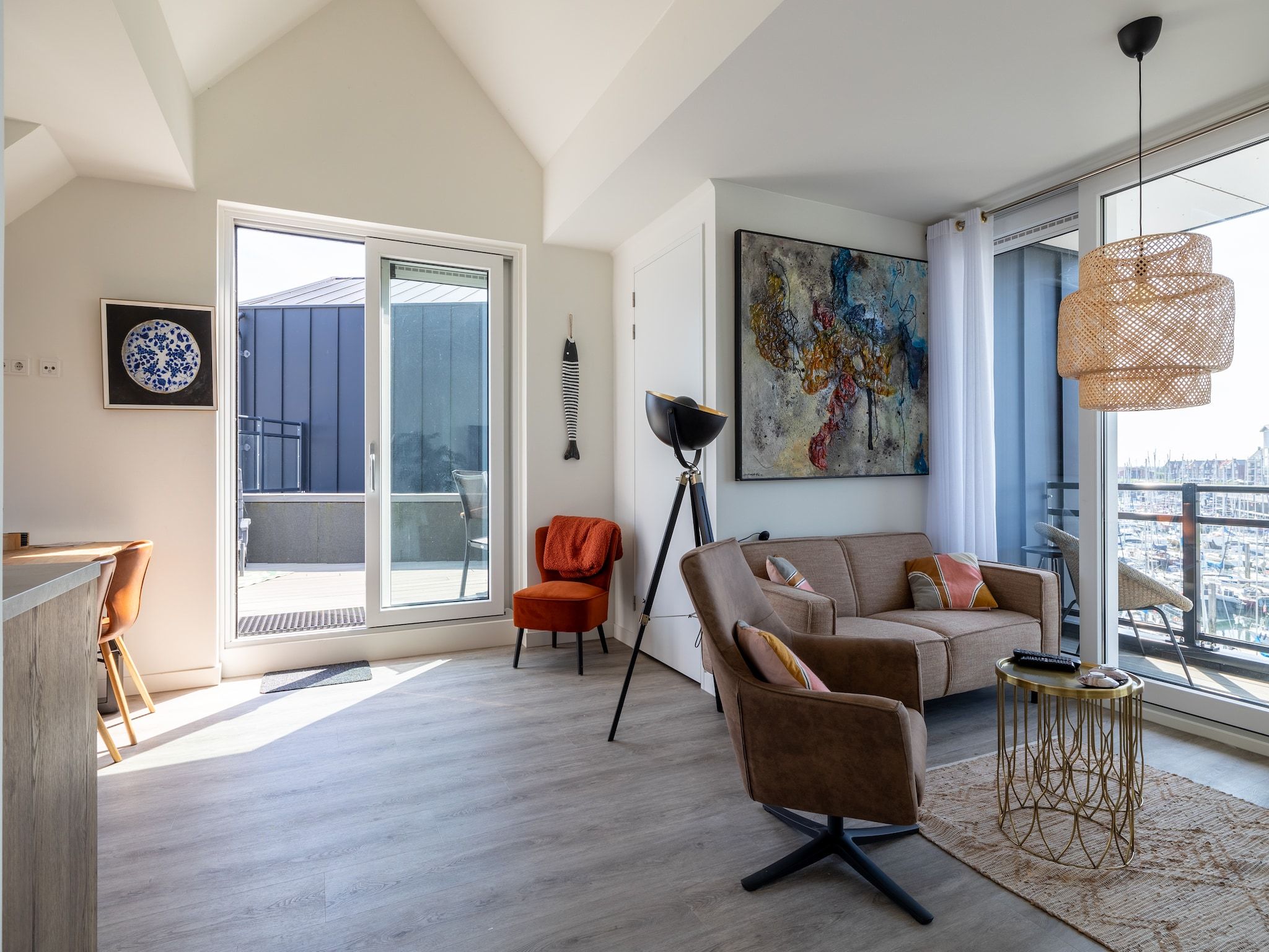 De woonkamer van Luxe appartement Vista Maris - Havenweg 8-40  Sint-Annaland Oosterschelde in Sint-Annaland