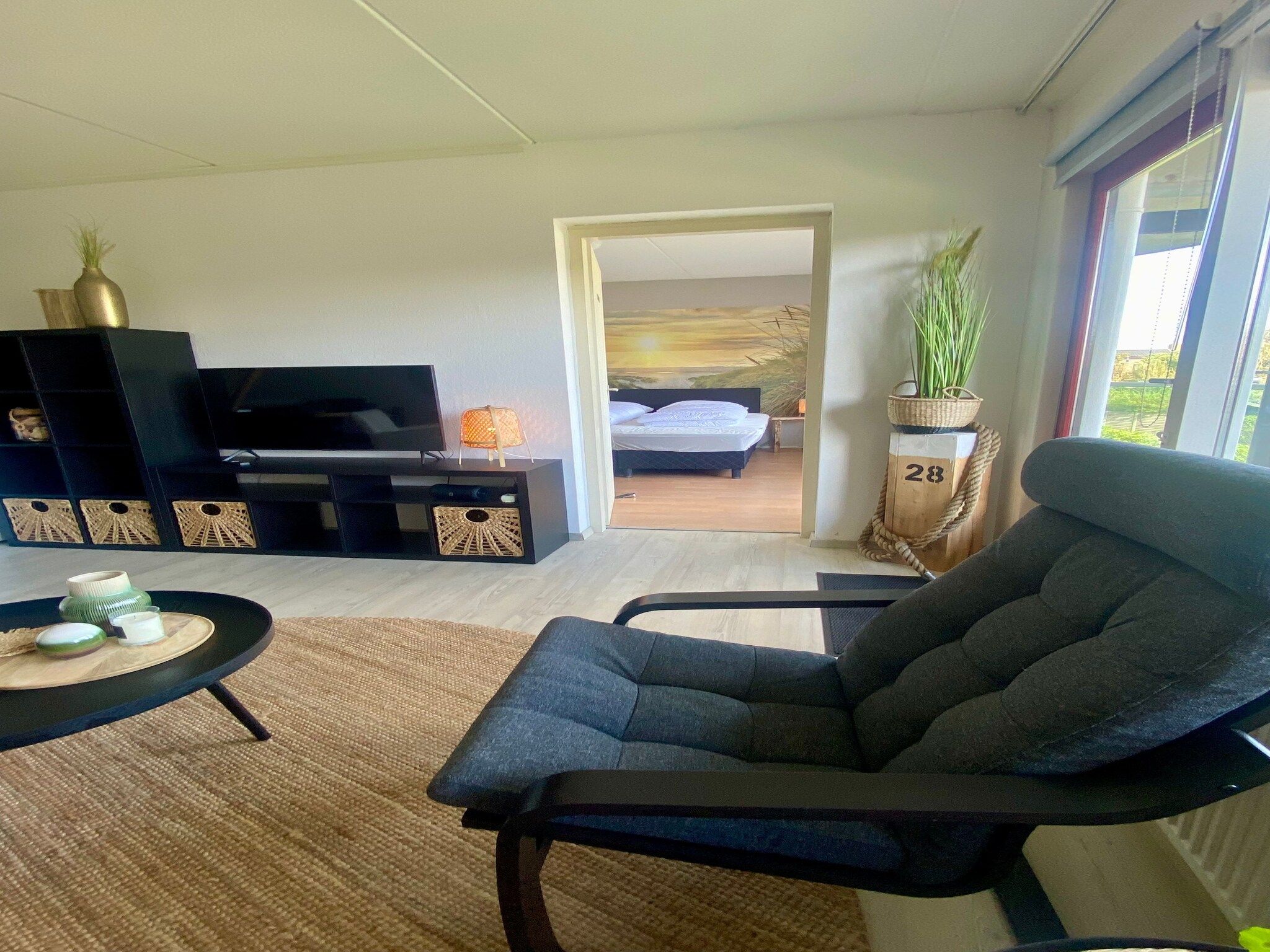 De woonkamer van Beach Appartement 28 in Callantsoog