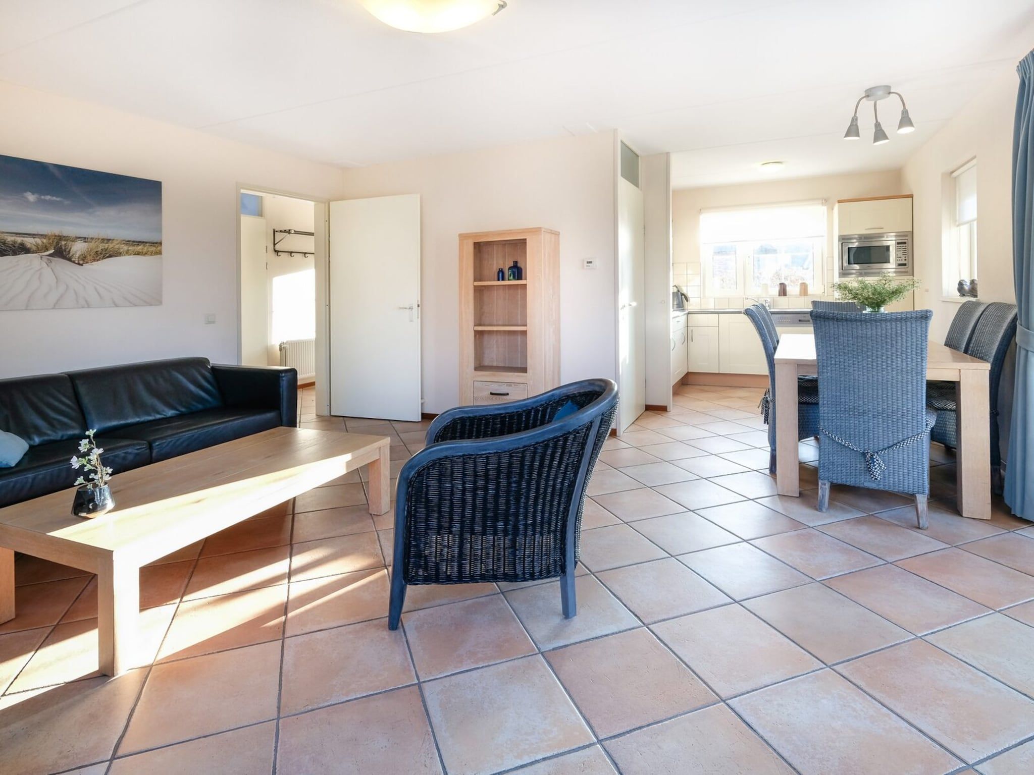 De woonkamer van Anzelhoef 31 in Sint Maartenszee