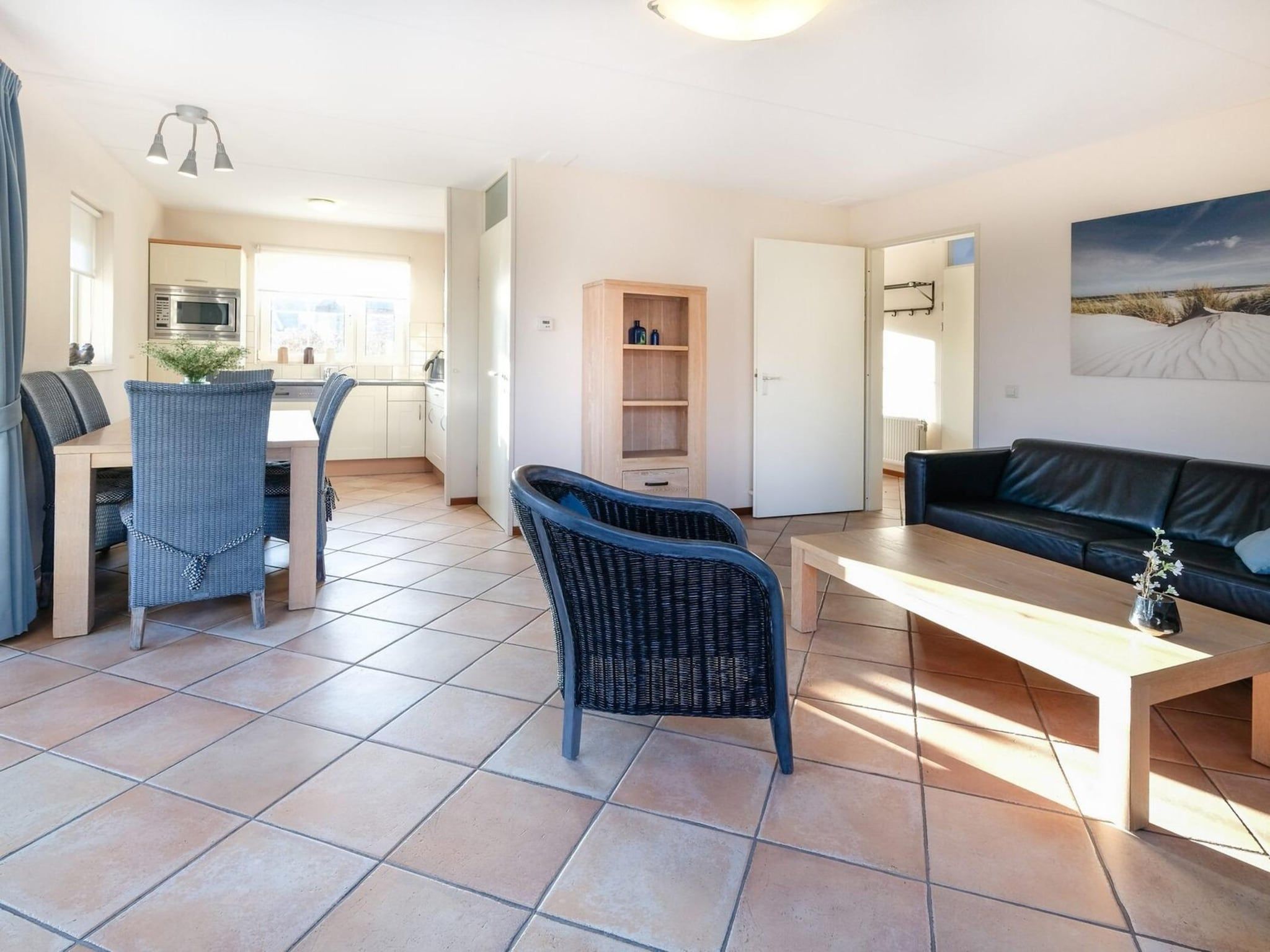 De woonkamer van Anzelhoef 31 in Sint Maartenszee