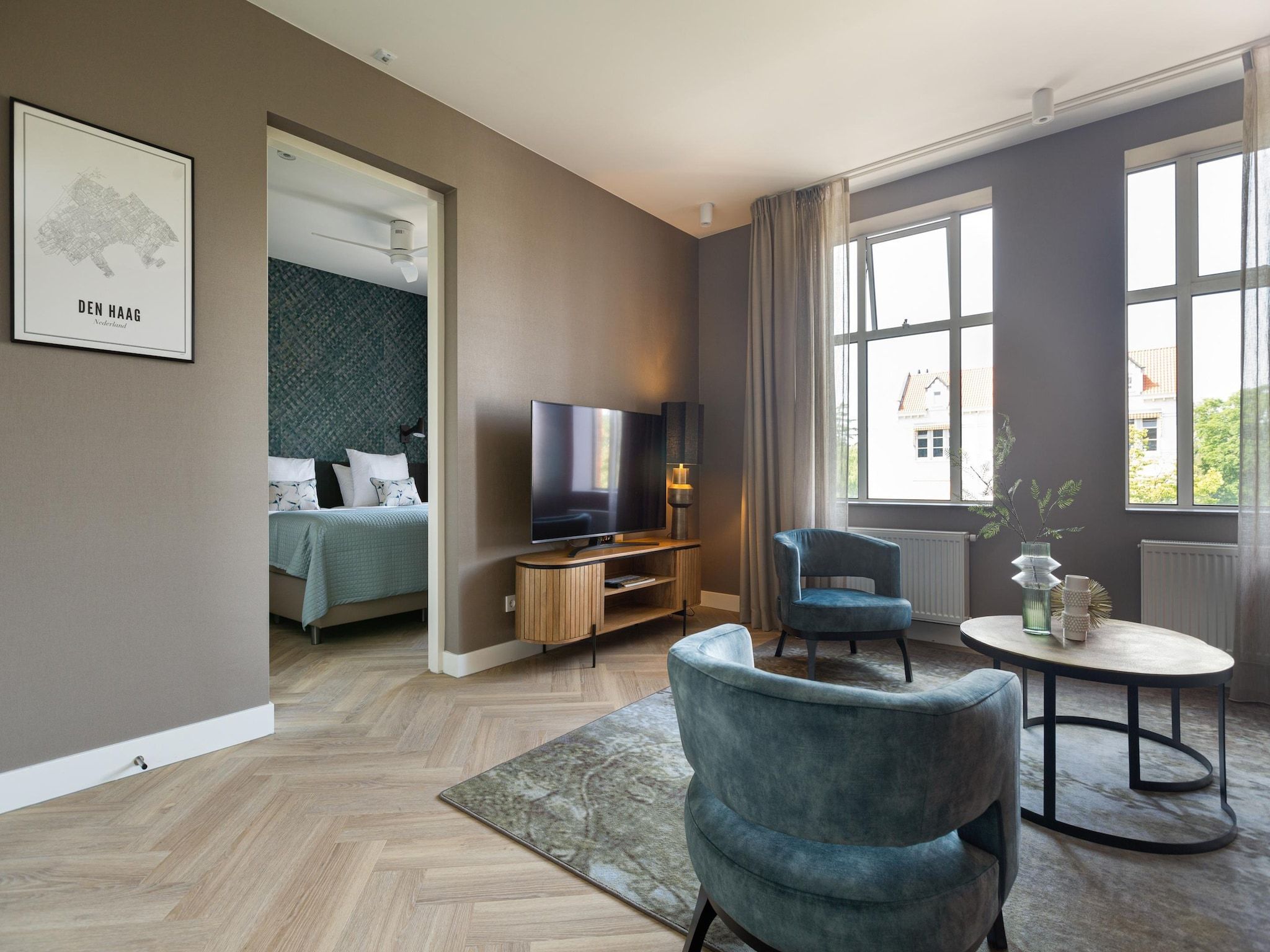 De woonkamer van Maurits 4 in Den Haag