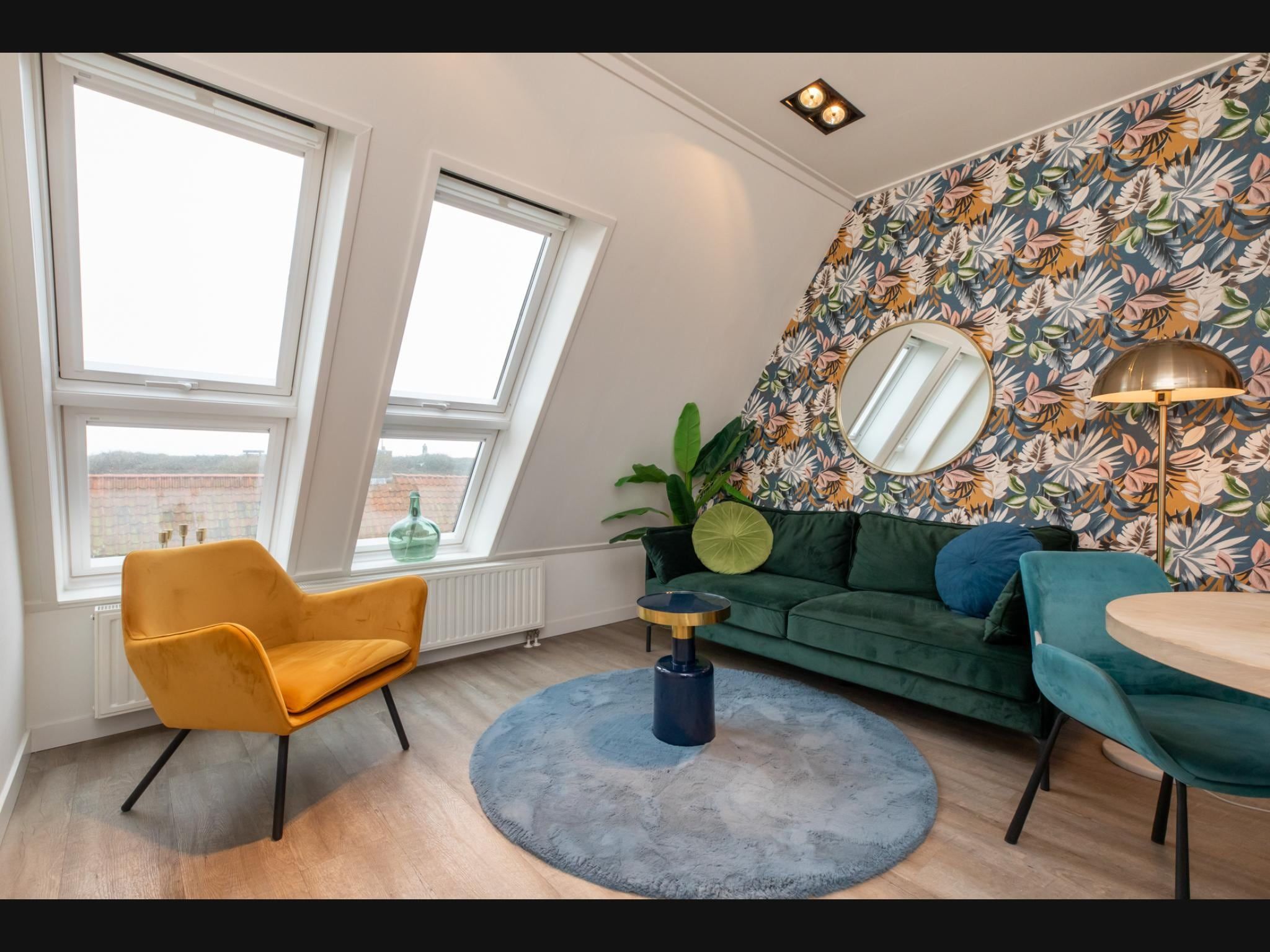 De woonkamer van Studio / Appartement Langstraat 29C Zoutelande 2 Personen  Strandvakantie Zeeland in Zoutelande