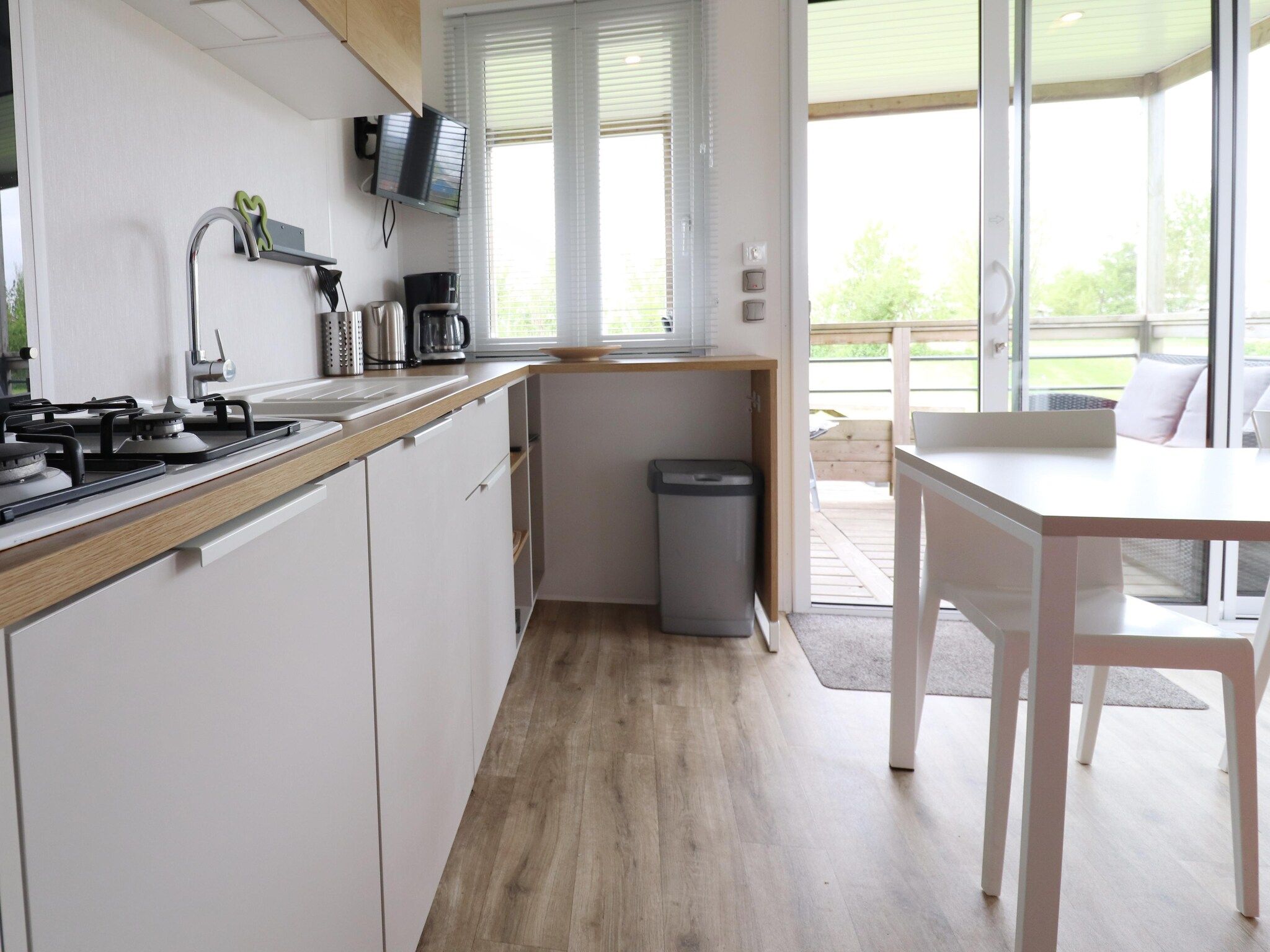 De keuken van Terraslodge 1 in Heeg