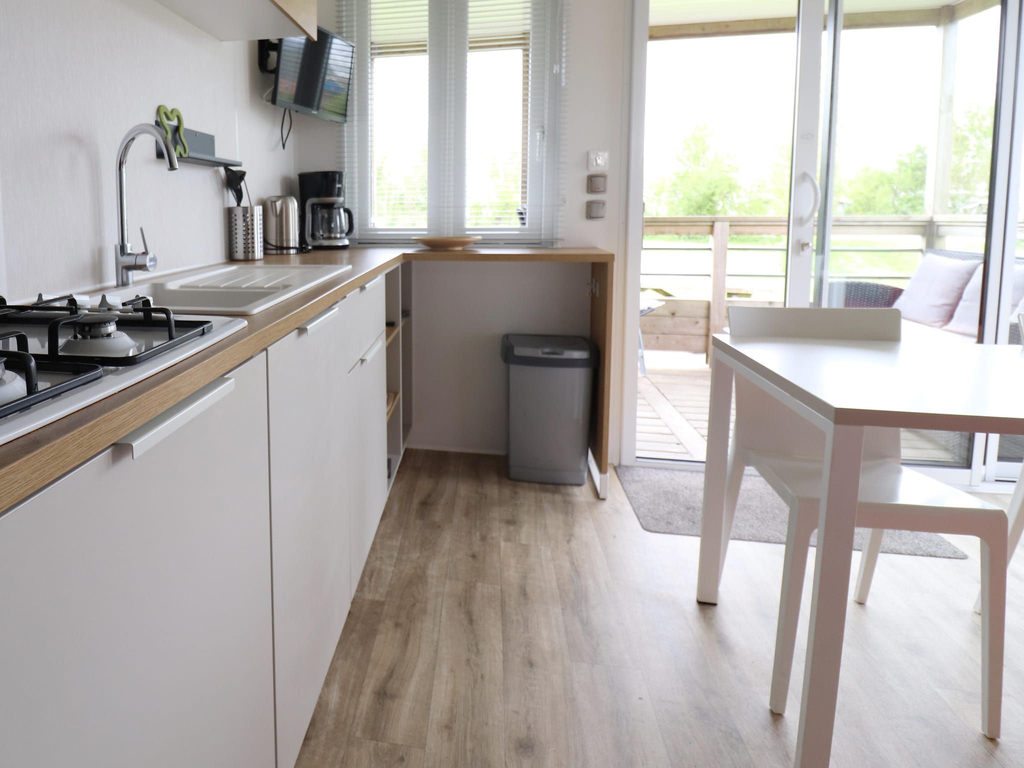De keuken van Terraslodge 1 in Heeg