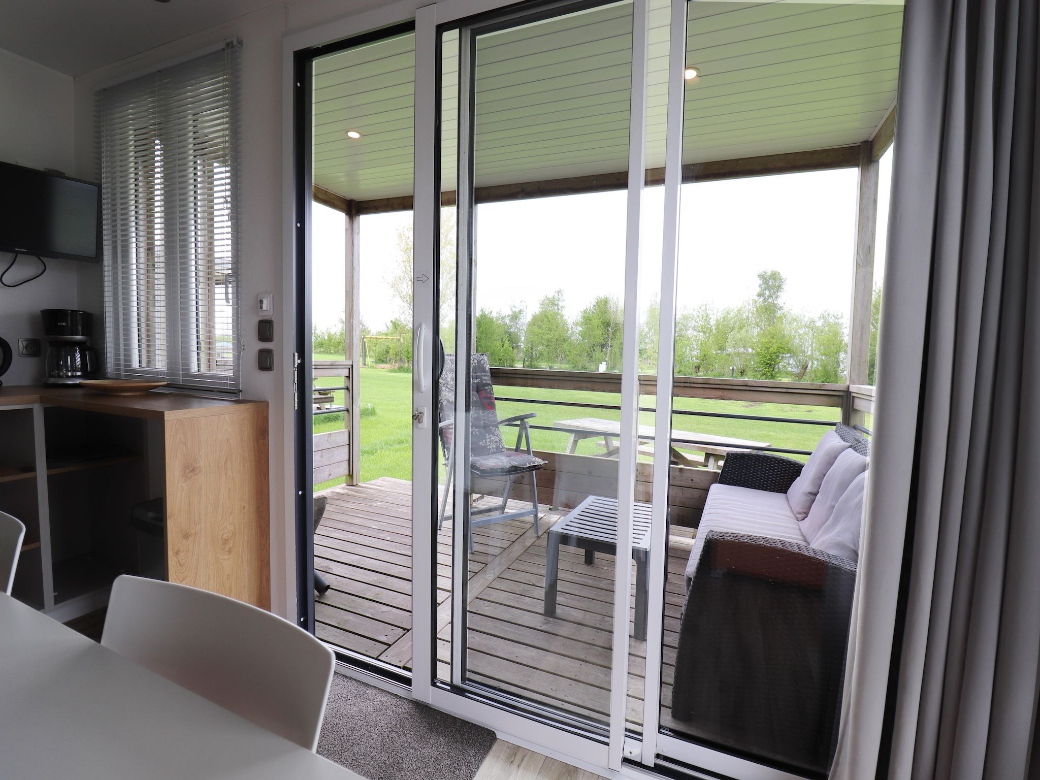 Het uitzicht vanaf Terraslodge 1 in Heeg
