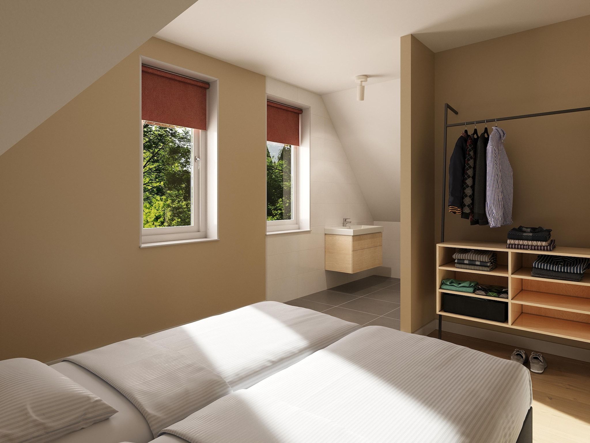 Een slaapkamer van Regthuys Binnen in PS Opperdoes