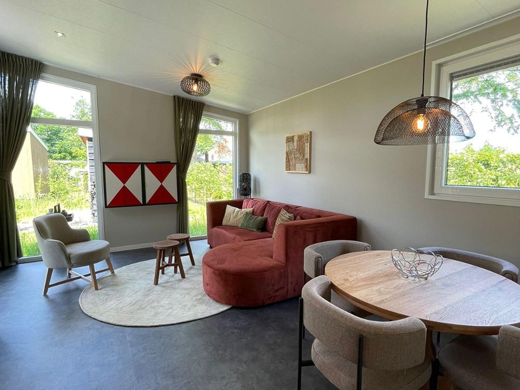 De woonkamer van Op'e Pleats in Sint Nicolaasga