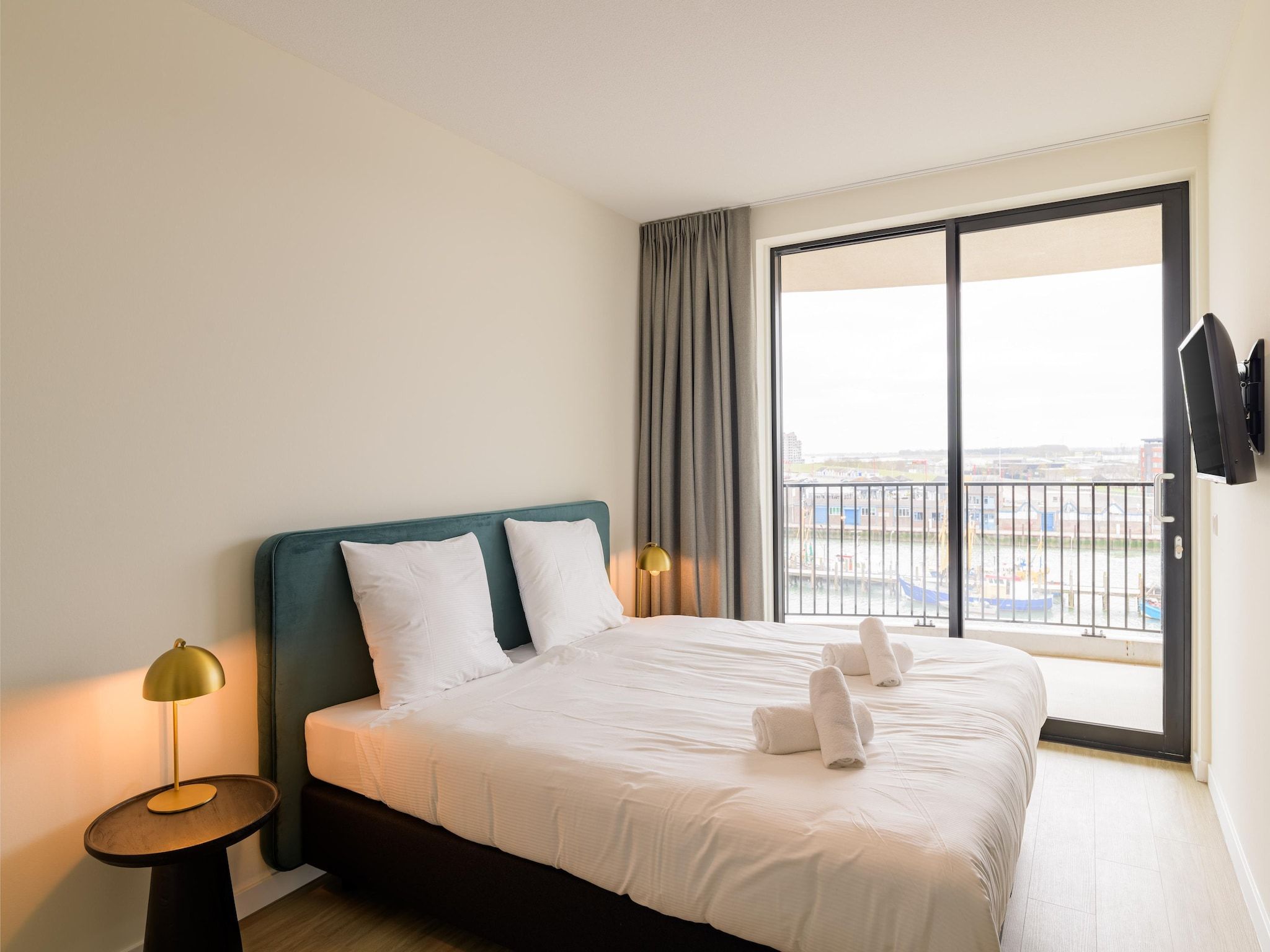Een slaapkamer van Breskens Apartments & Penthouses 17 in Breskens