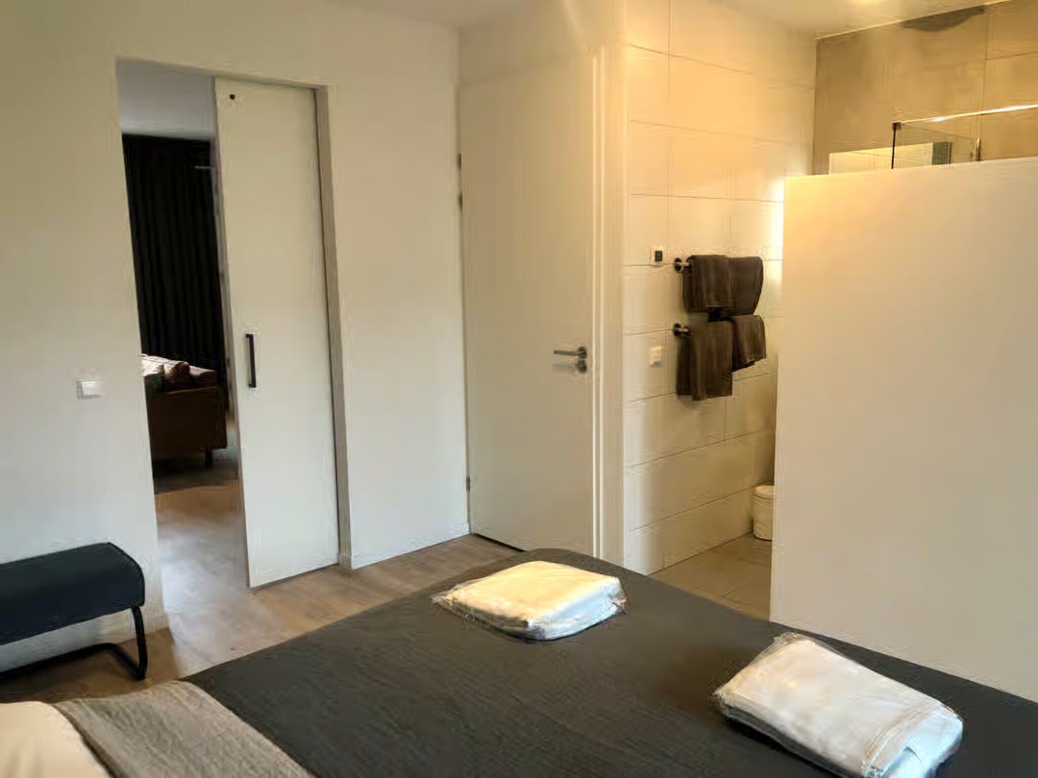 Een slaapkamer van Plein 40 Lodge 15 in Zoutelande