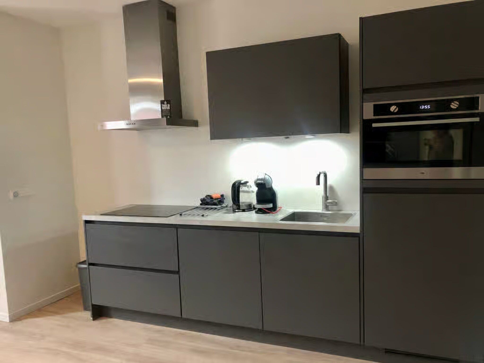 De keuken van Plein 40 Lodge 15 in Zoutelande
