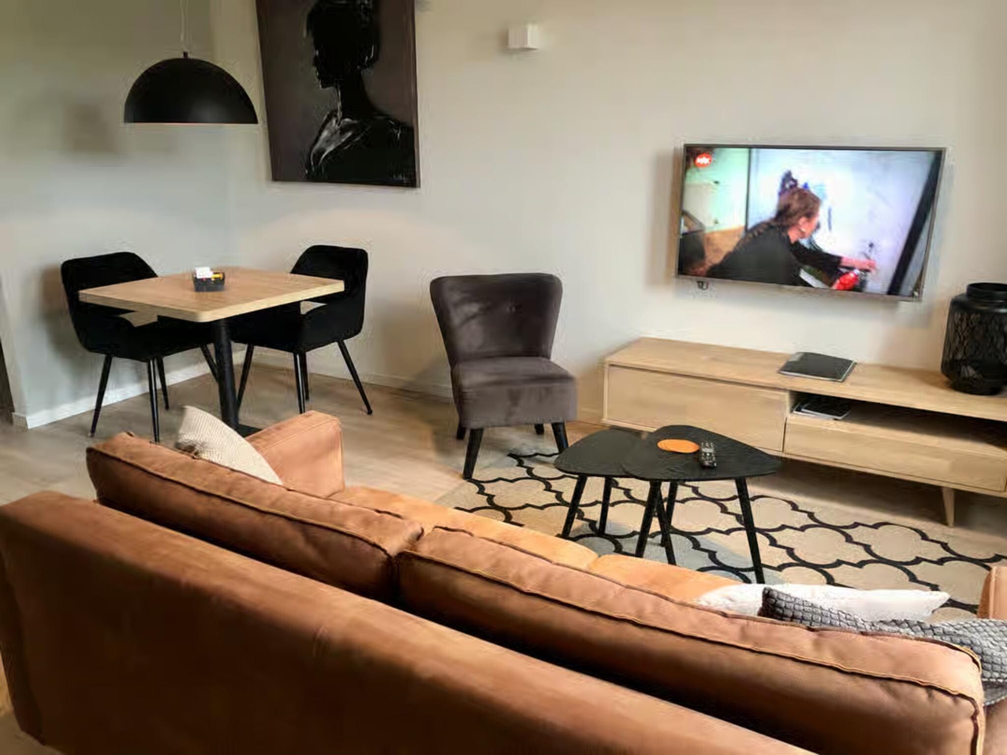 De woonkamer van Plein 40 Lodge 15 in Zoutelande