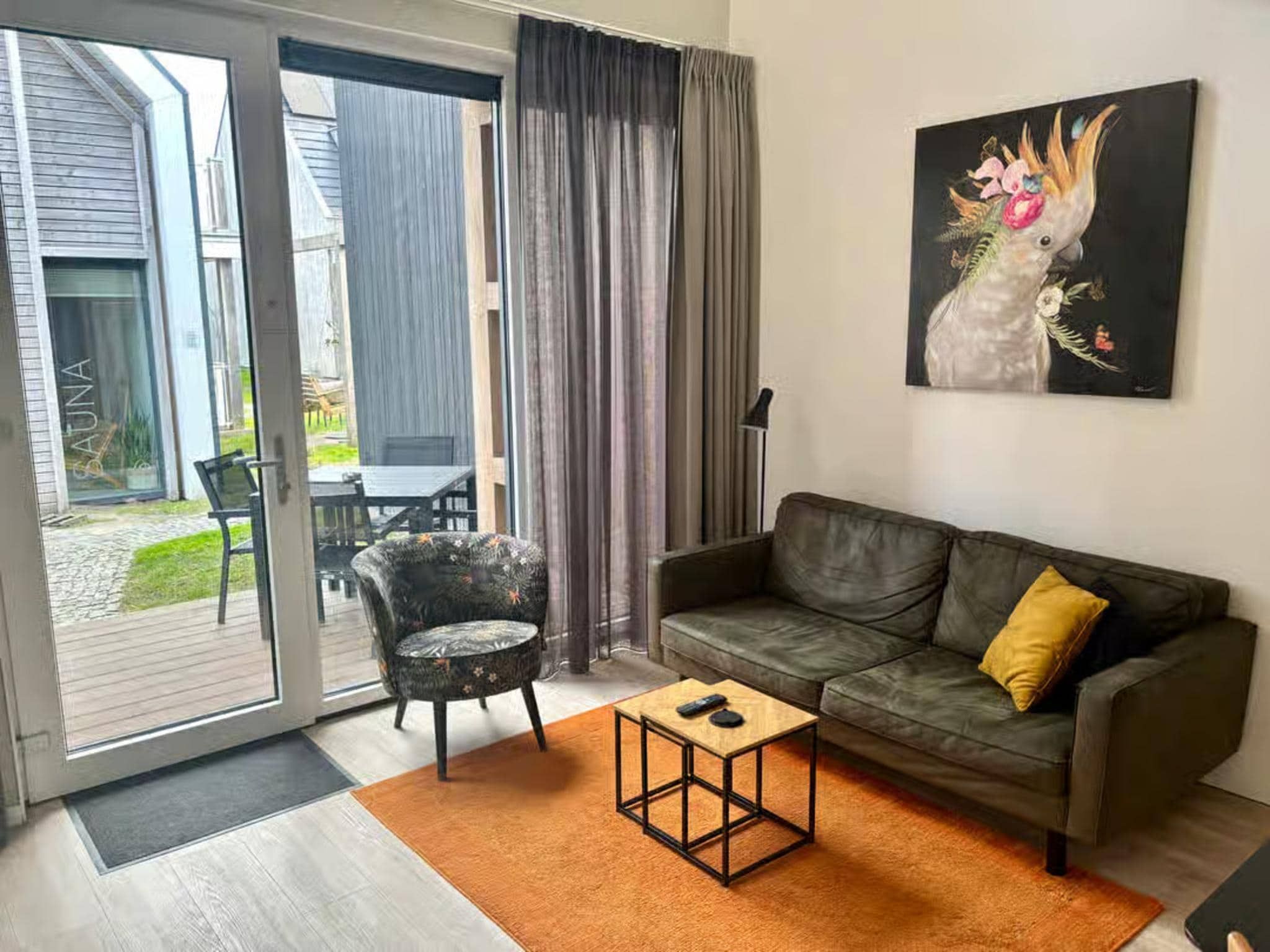 De woonkamer van Plein 40 Lodge 26 in Zoutelande
