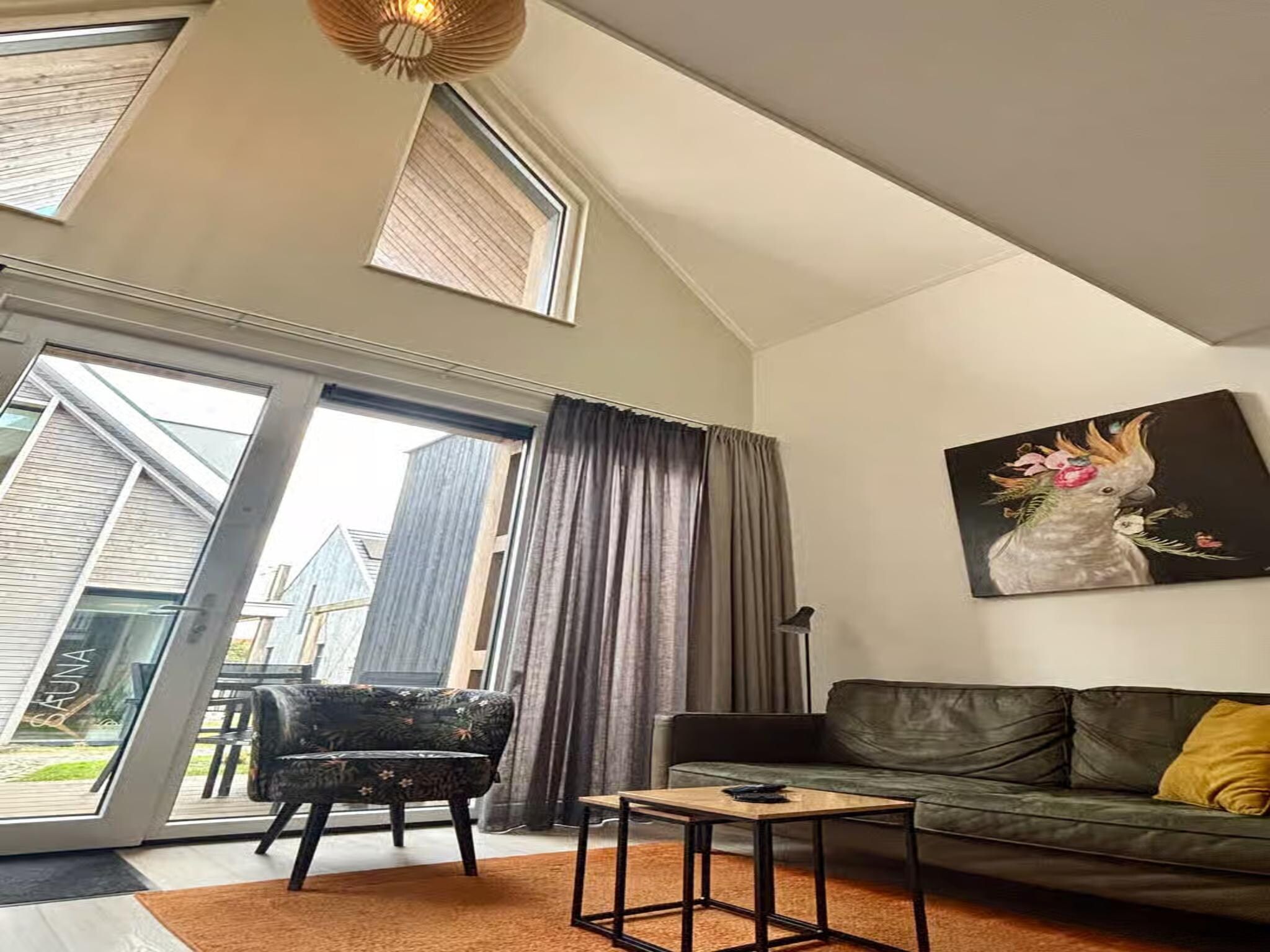 De woonkamer van Plein 40 Lodge 26 in Zoutelande