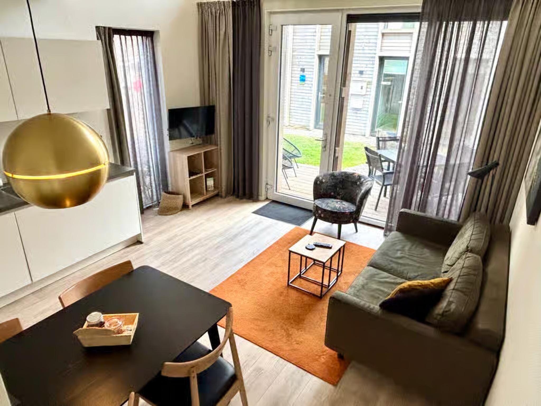 De woonkamer van Plein 40 Lodge 26 in Zoutelande