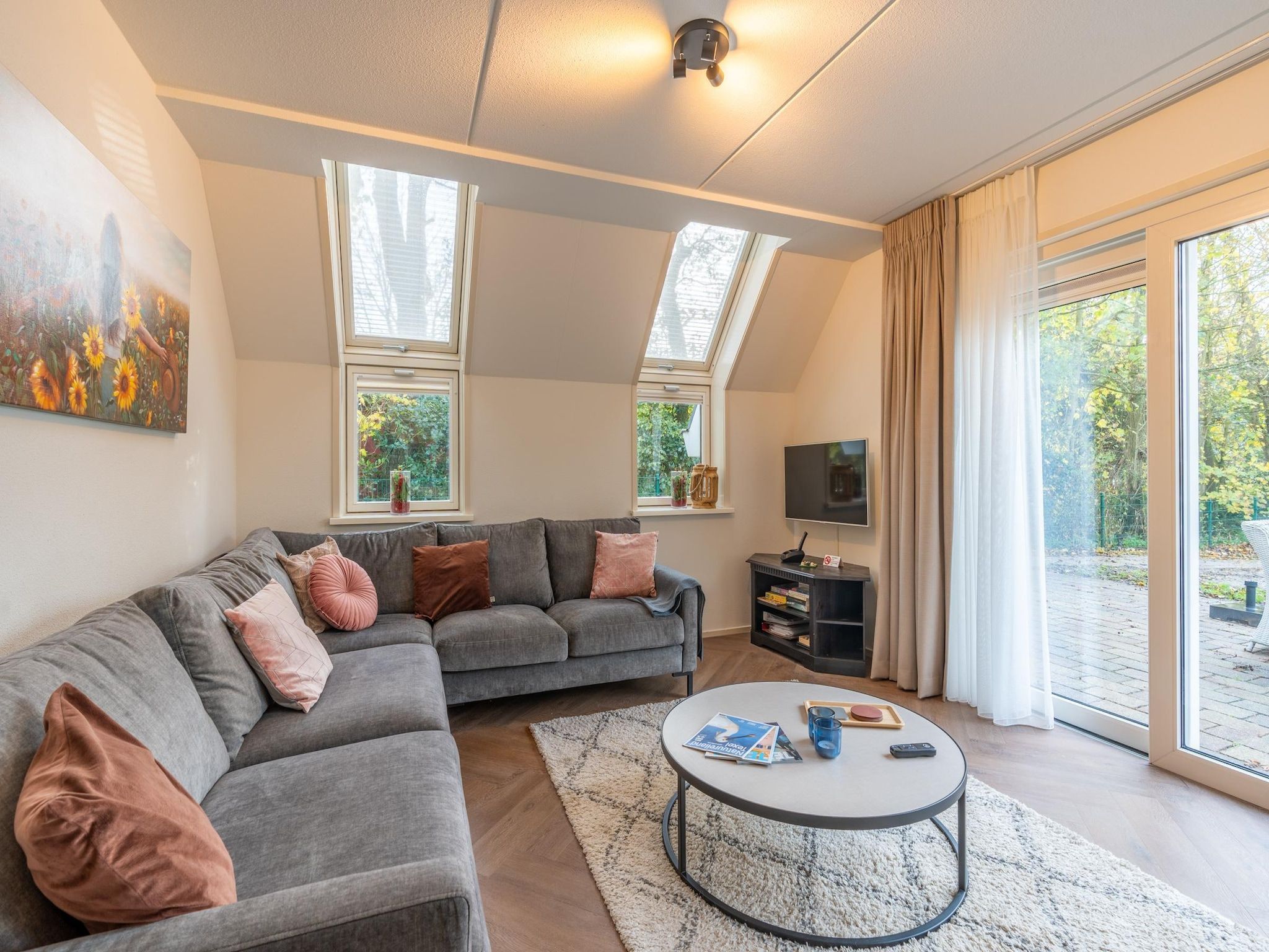 De woonkamer van Het oude dijkje in De Koog