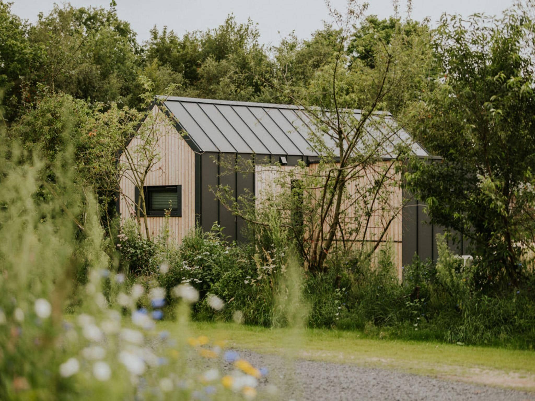 De buitenkant van Tiny house XL | 2-4 persoons in Balkbrug
