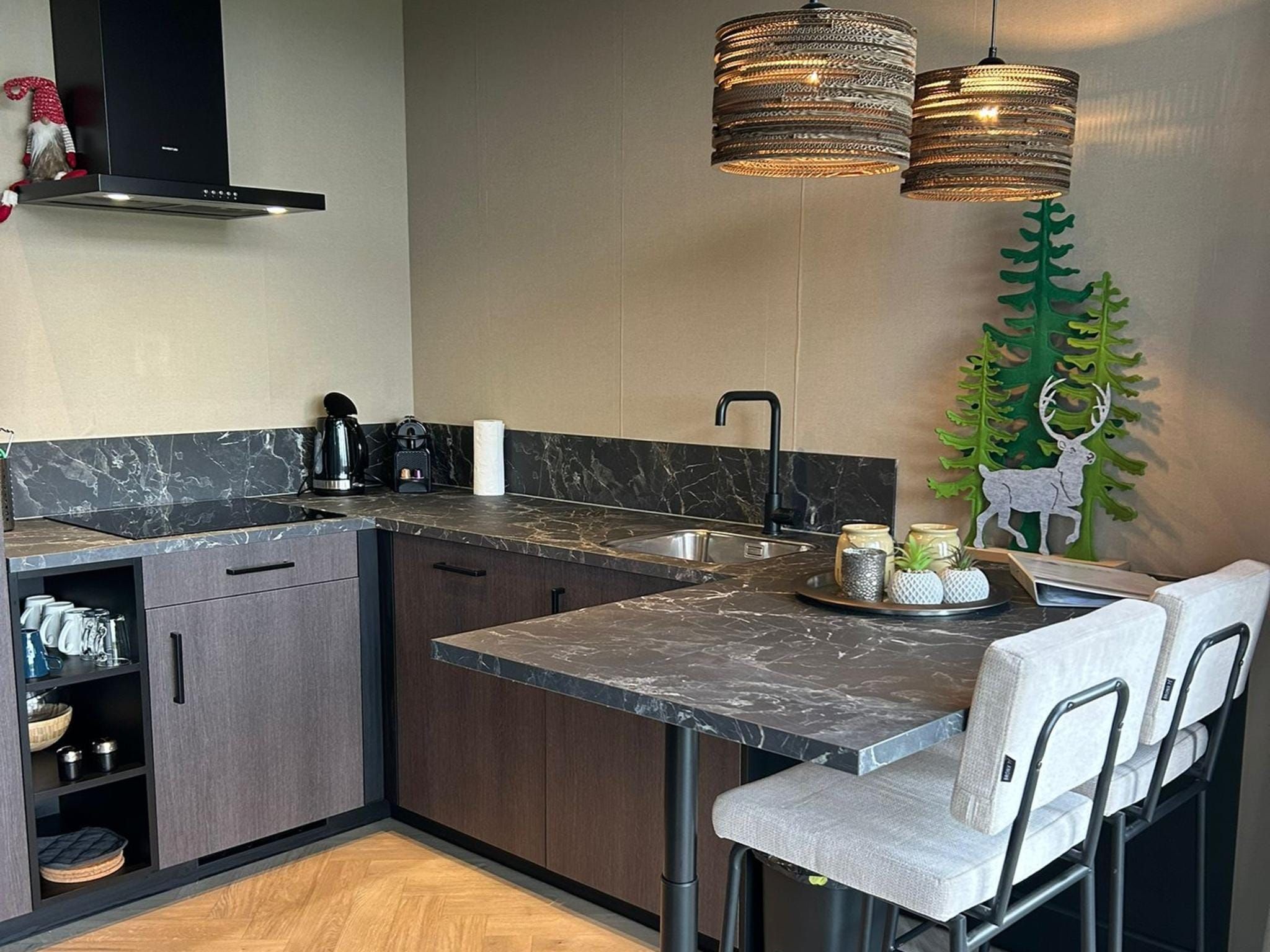 De keuken van Wellnesslodge Specht 2p in Dalerveen